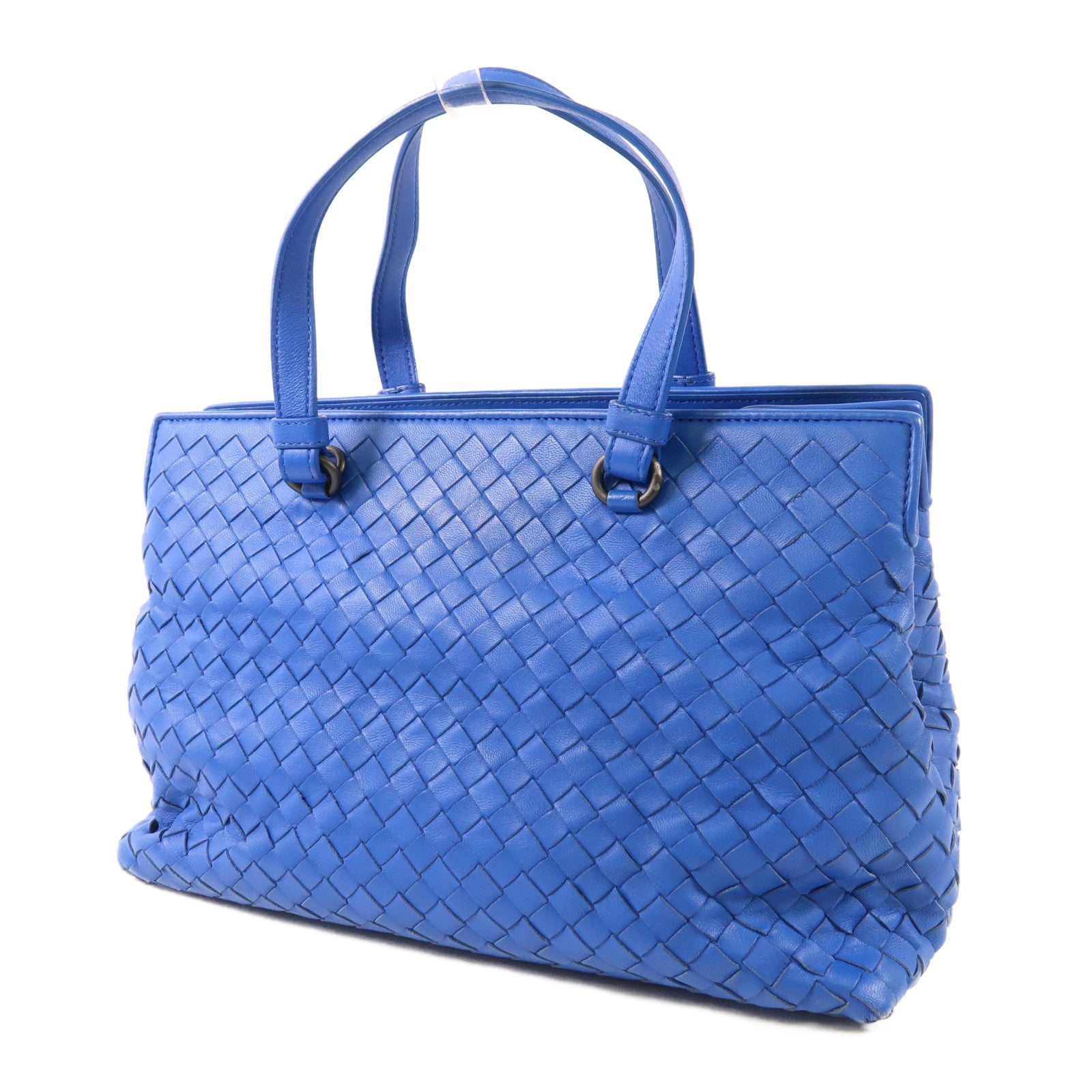 BOTTEGA VENETA BV 2 Way Shoulder Bag Calfskin Leather Blue