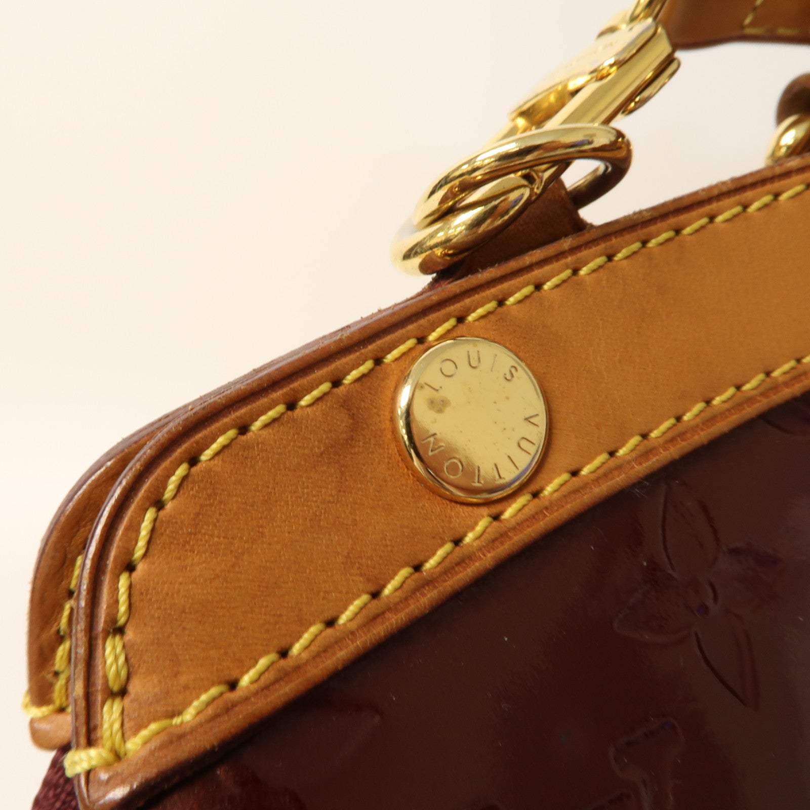 LOUIS VUITTON 【激減優惠】Vernis Blair GM金扣手挽肩背兩用袋酒紅色
