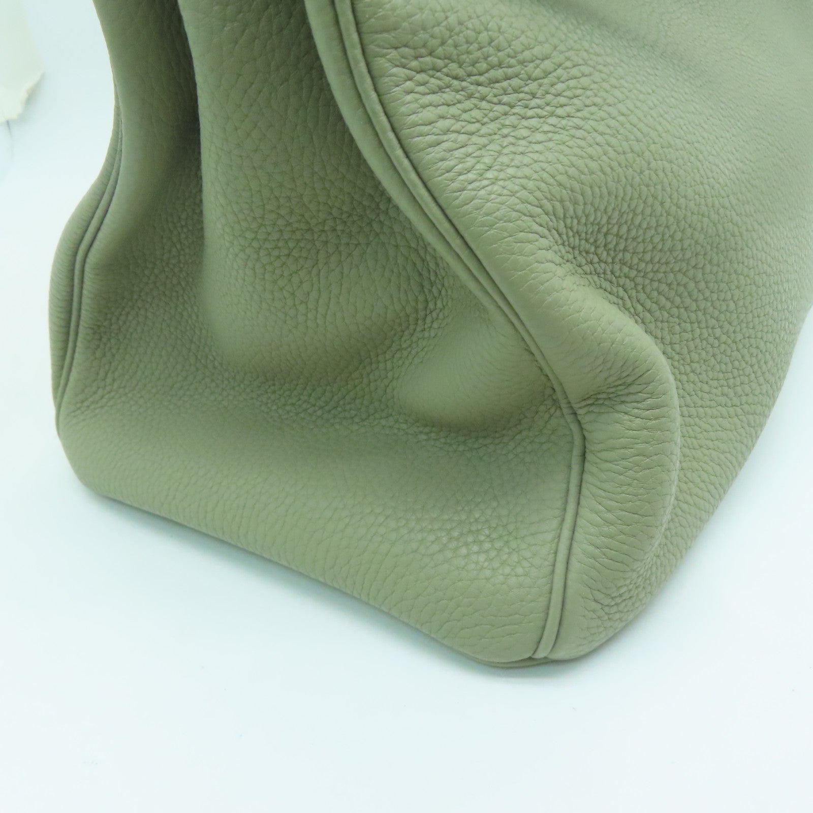 HERMES 【激減優惠】Clemence皮革Birkin 35銀扣手挽袋鼠尾草色