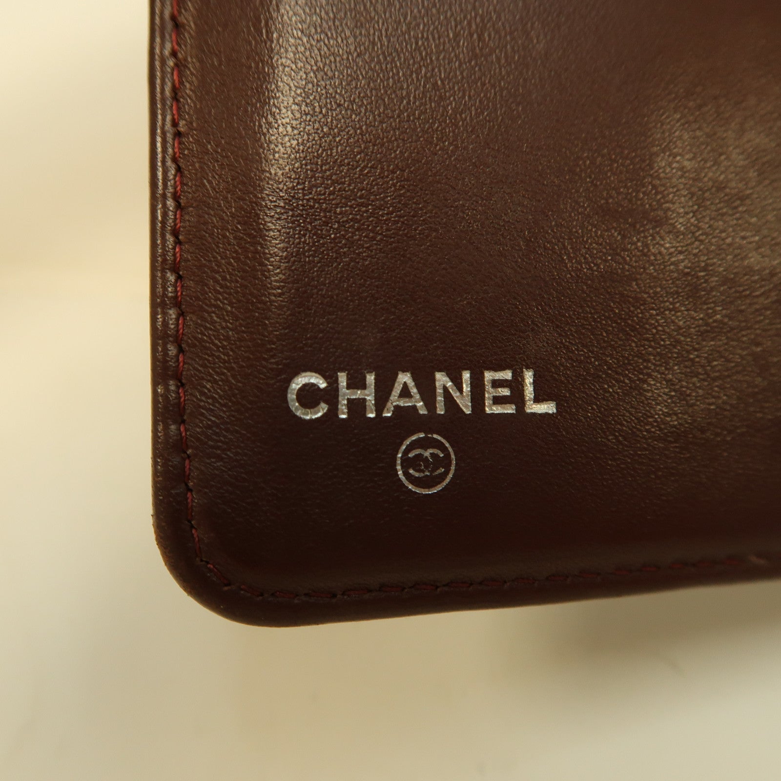 CHANEL 菱格羊皮皮革Long Wallet銀扣長錢包黑色