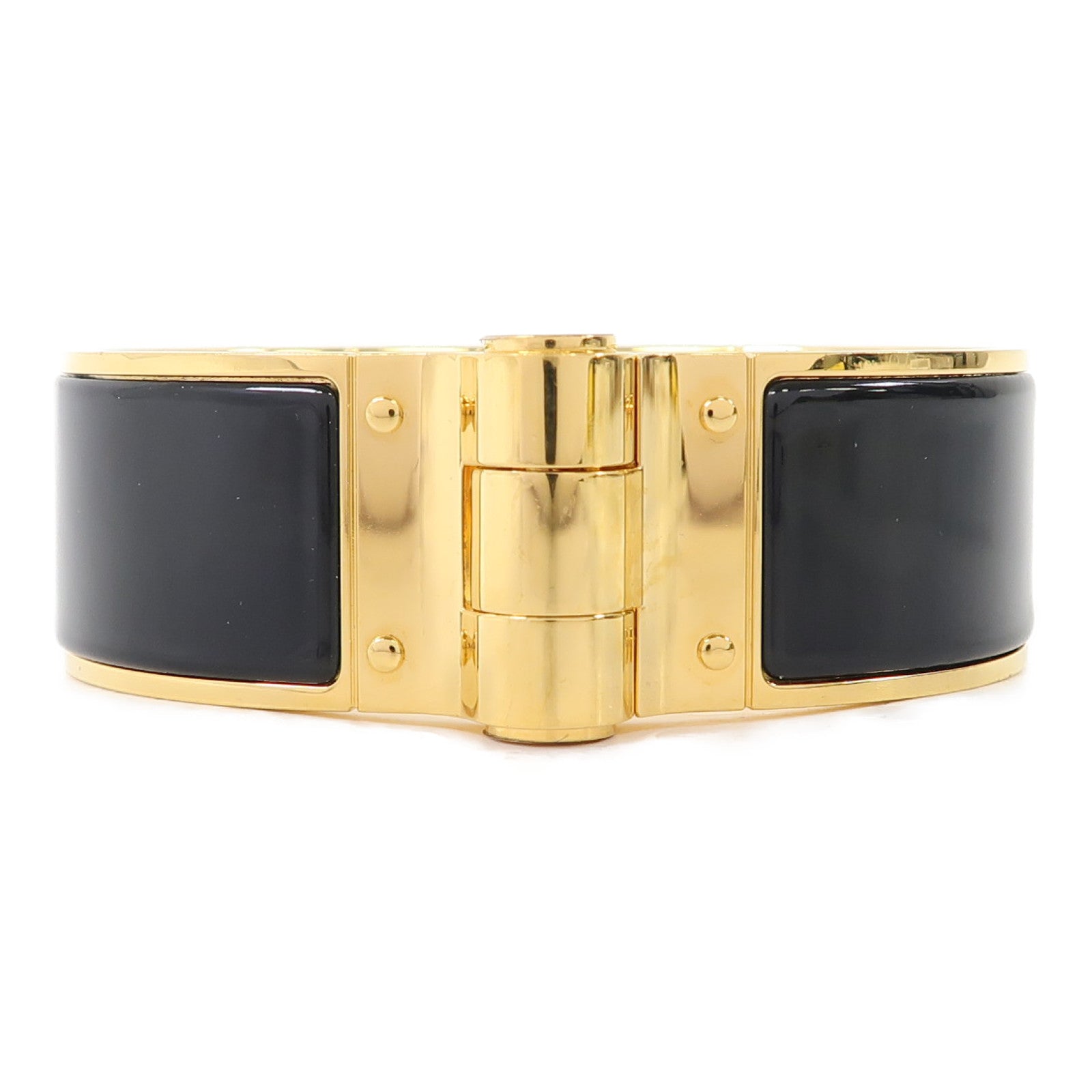 HERMES 【激減優惠】金屬Charniere Narrow Bangle手鐲黑色