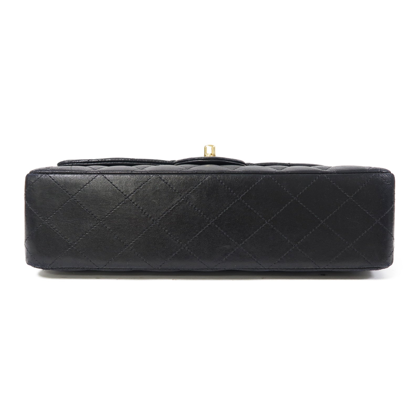CHANEL 菱格羊皮皮革Classic金扣鏈帶肩背袋黑色