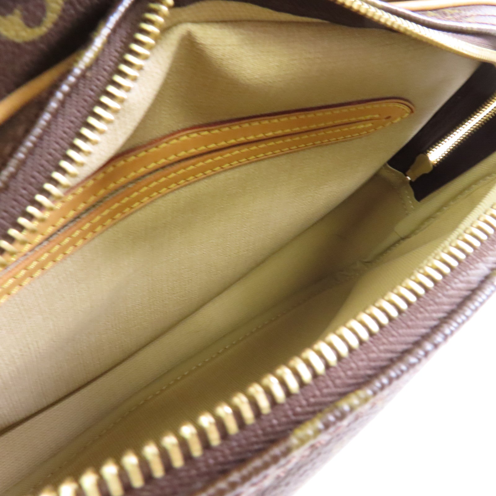 LOUIS VUITTON Monogram Reporter PM金扣肩背袋棕色