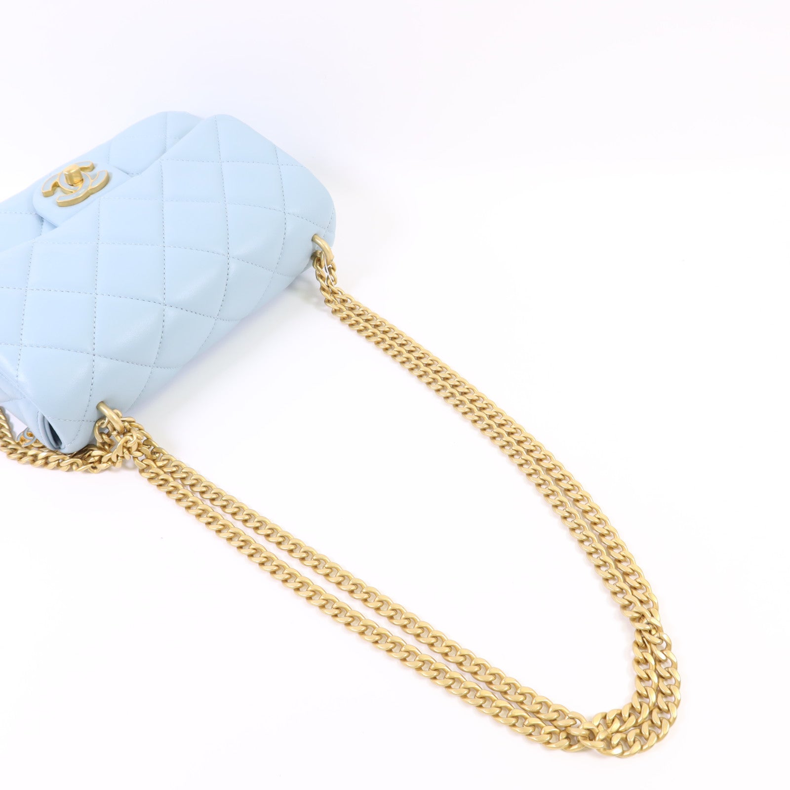 CHANEL 羊皮皮革Chain Shoulder Bag金扣鏈帶肩背袋