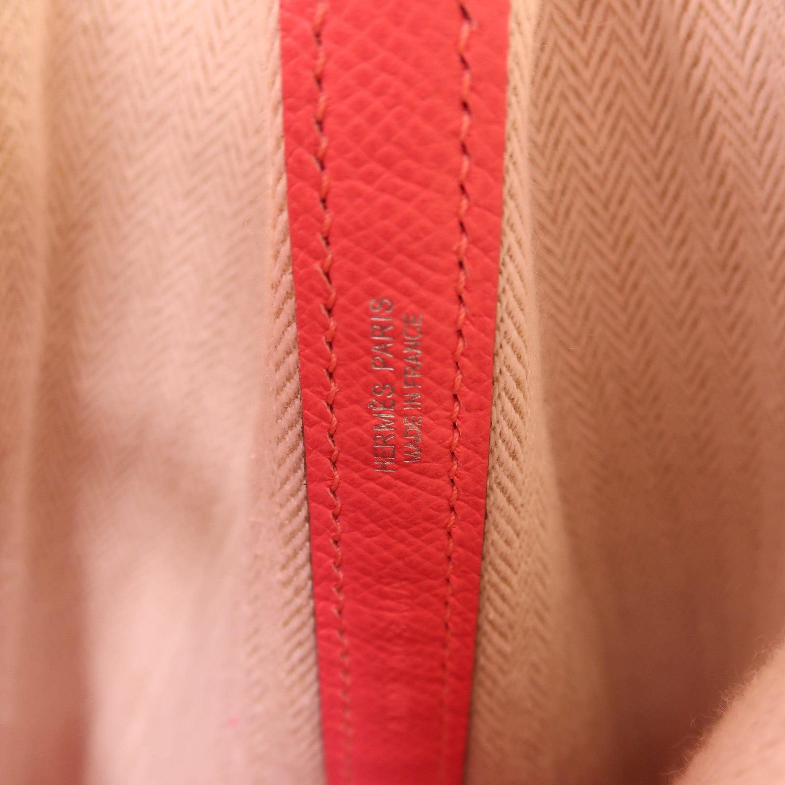 HERMES Epsom皮革Garden Party TPM銀扣手挽袋8W Rose Azalee