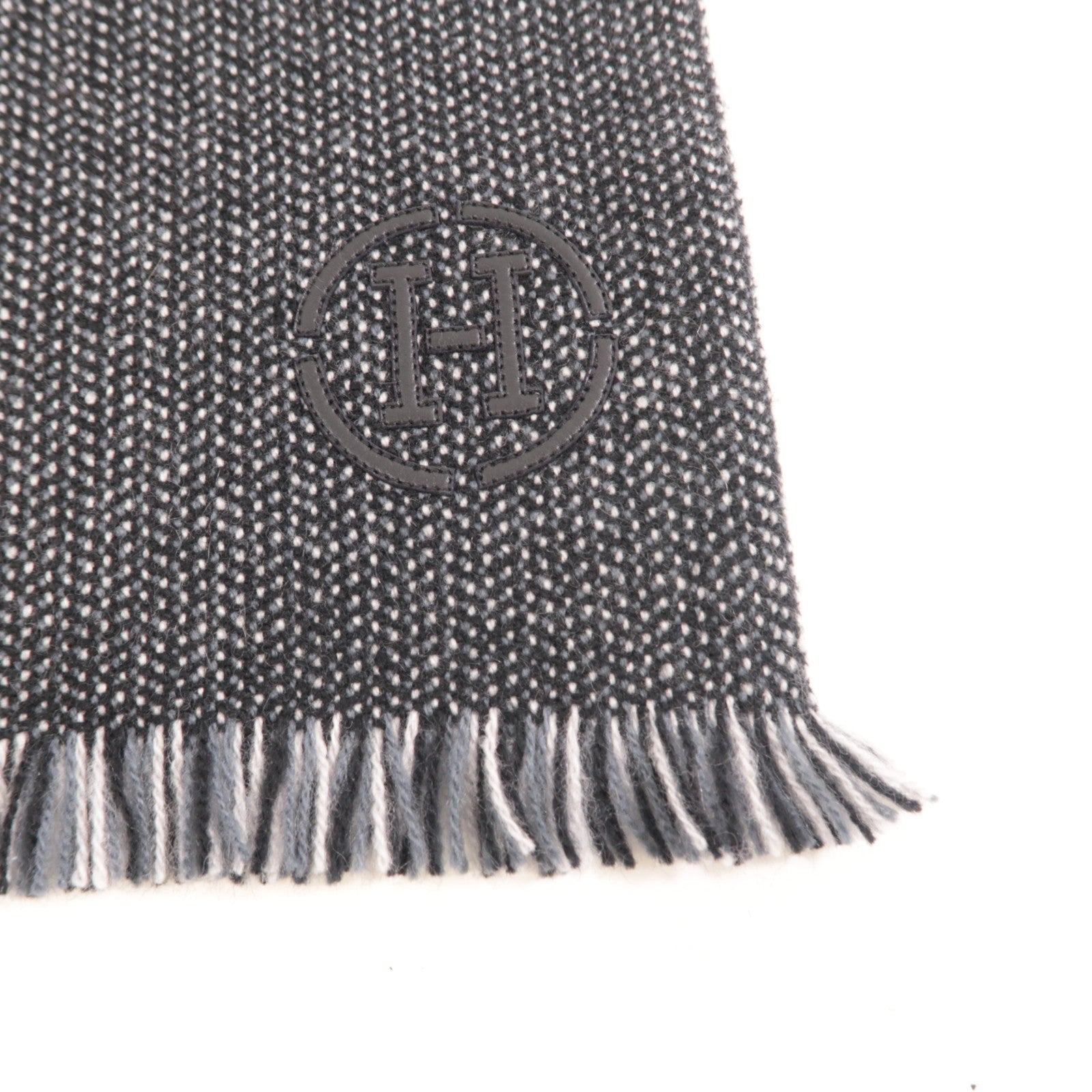 HERMES Cashmere Scarf圍巾黑色/灰色