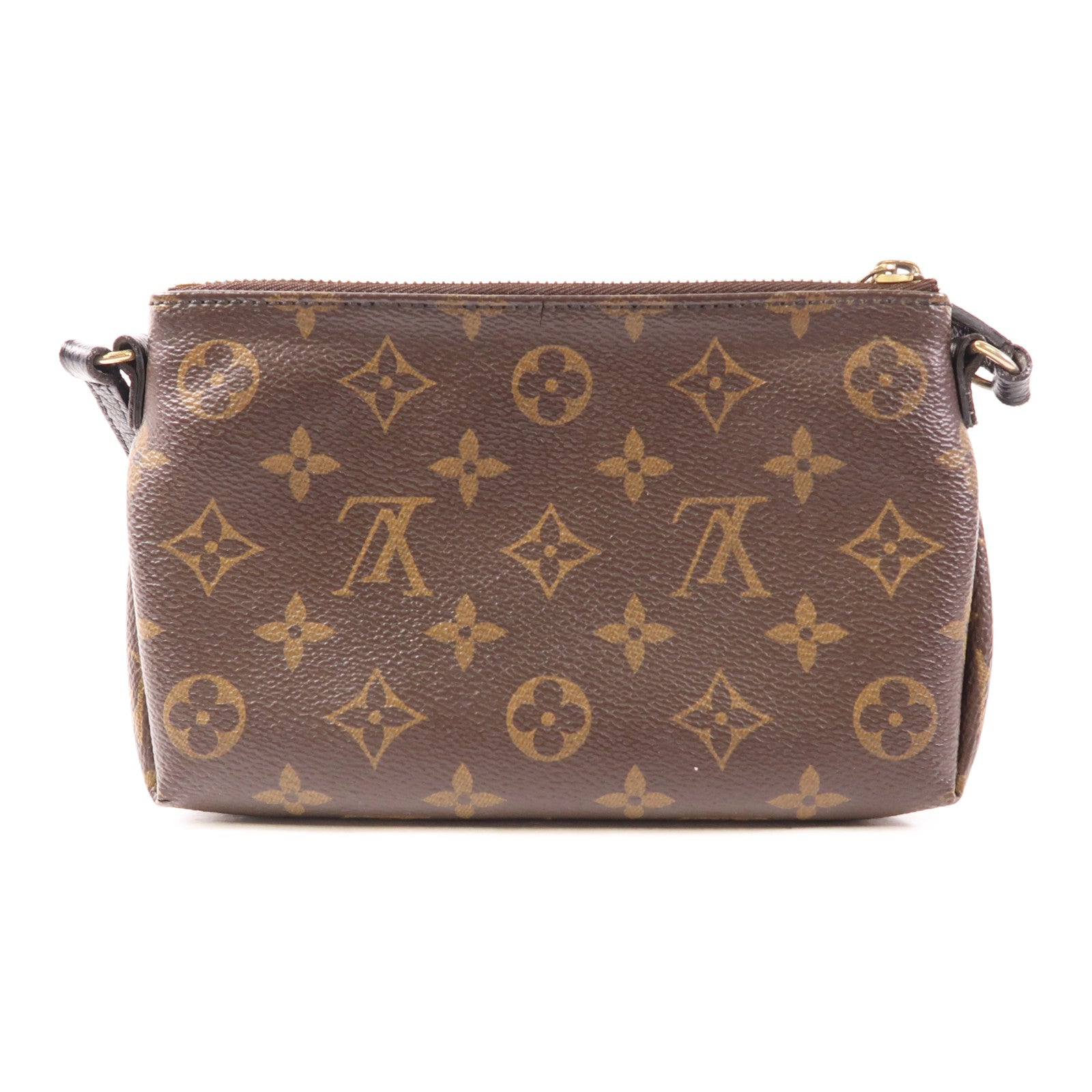 LOUIS VUITTON LV GHW Pallas Clutch Shoulder Bag M41639 Monogram Brown/Black