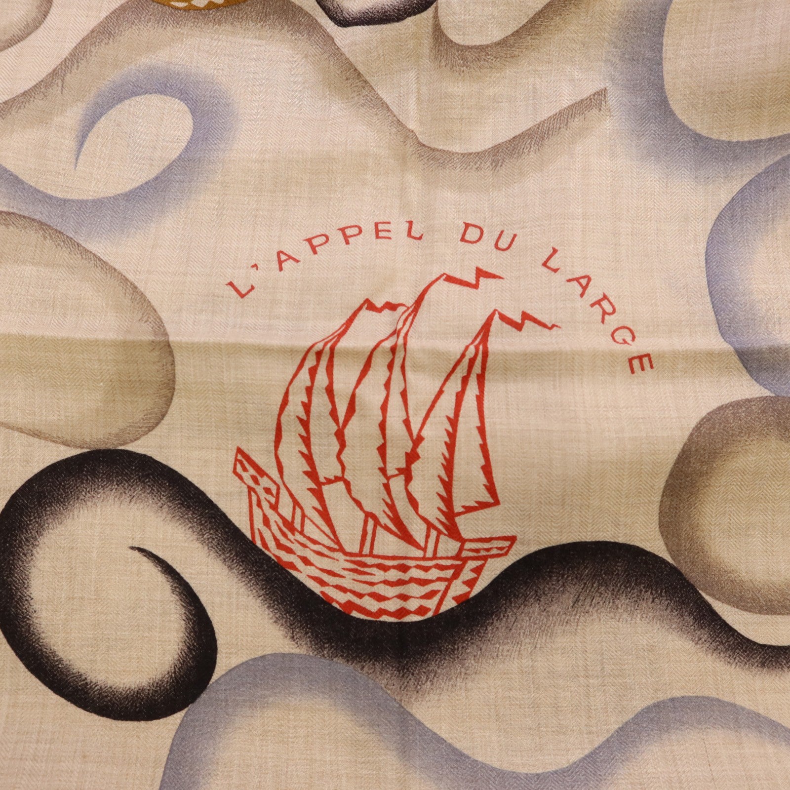 HERMES 【激減優惠】羊絨/絲質Mors A Jouets Bandana Shawl 140絲巾