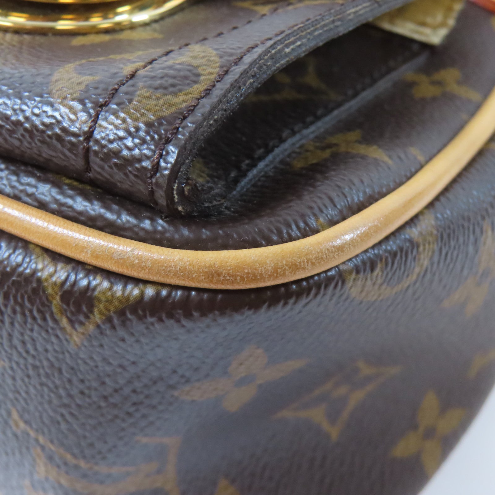 LOUIS VUITTON Monogram Hudson PM金扣肩背袋啡色