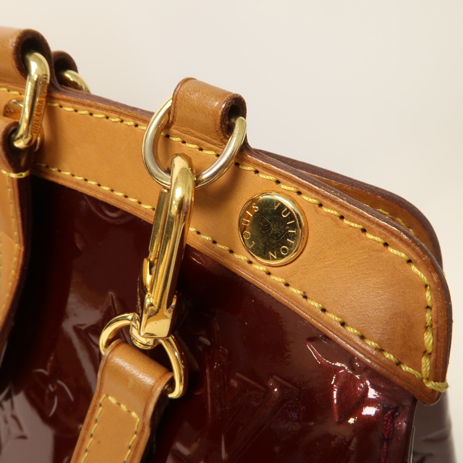 LOUIS VUITTON 【激減優惠】Vernis Blair GM金扣手挽肩背兩用袋酒紅色