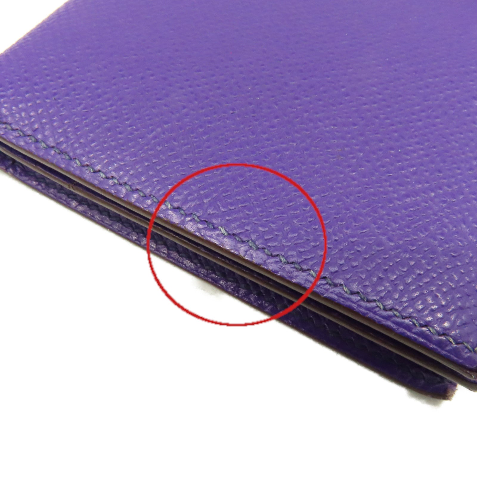 HERMES 【激減優惠】Epsom皮革Bearn Wallet金扣長錢包紫色