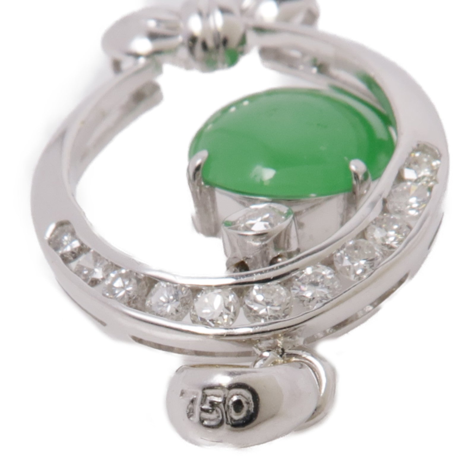 JEWELRY 4.1g Jade Pendant Top 18K White Gold