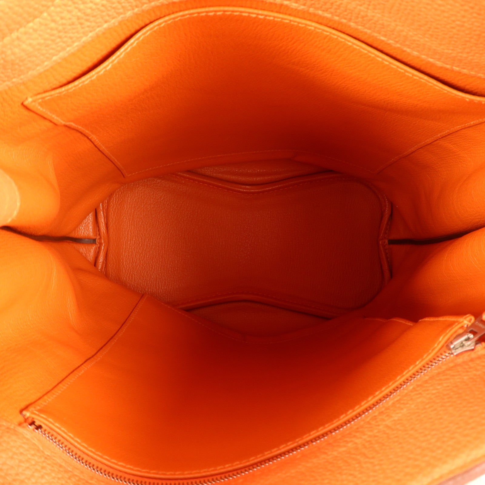 HERMES Togo皮革So Kelly 26銀扣肩背袋Feu
