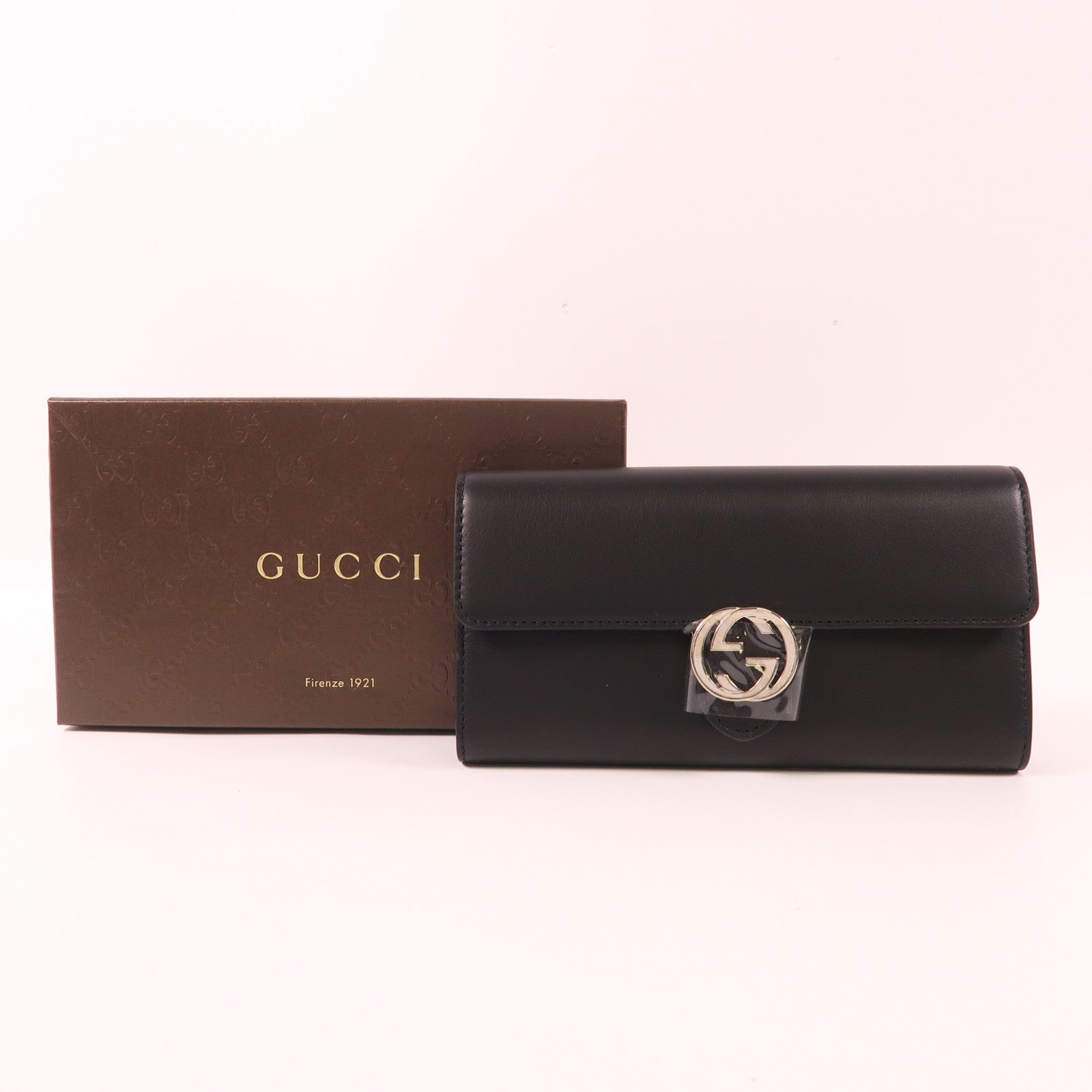 GUCCI 牛皮皮革Wallet銀扣長錢包