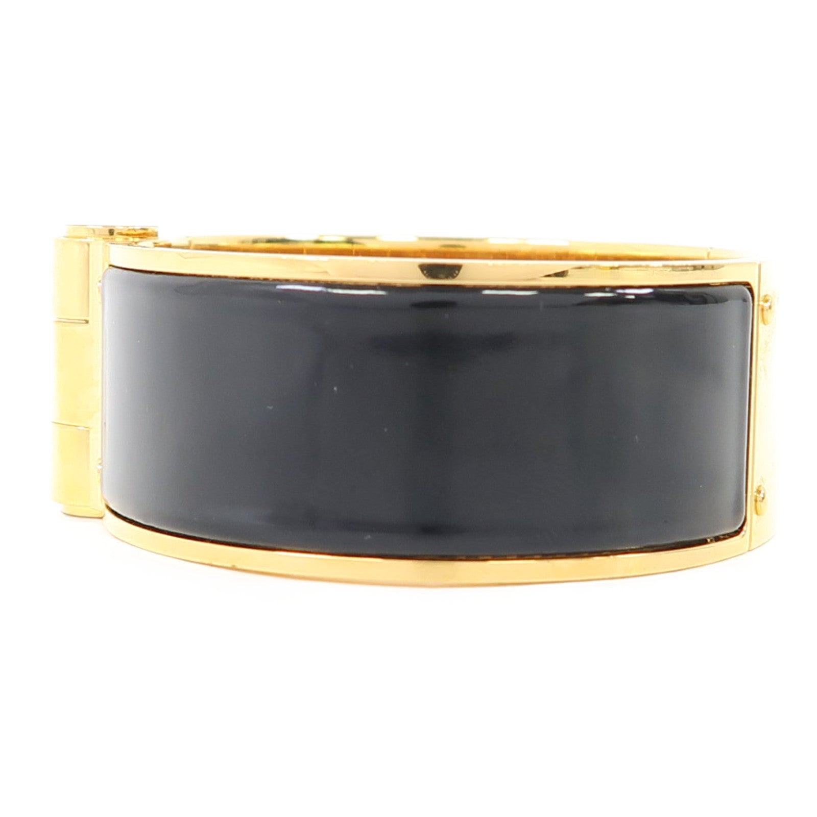 HERMES 【激減優惠】金屬Charniere Narrow Bangle手鐲黑色