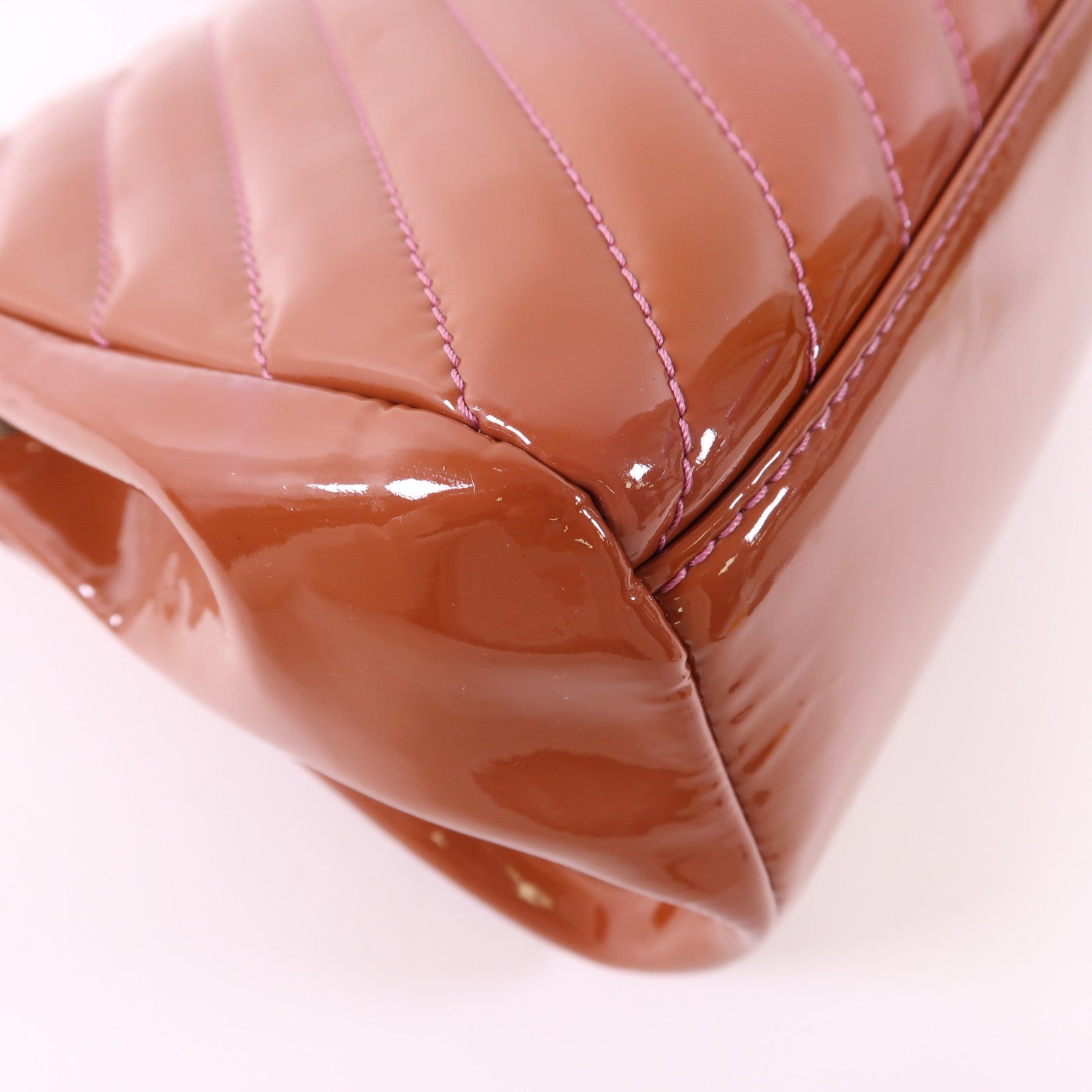 CHANEL 漆皮皮革Chain Shoulder銀扣鏈帶肩背袋