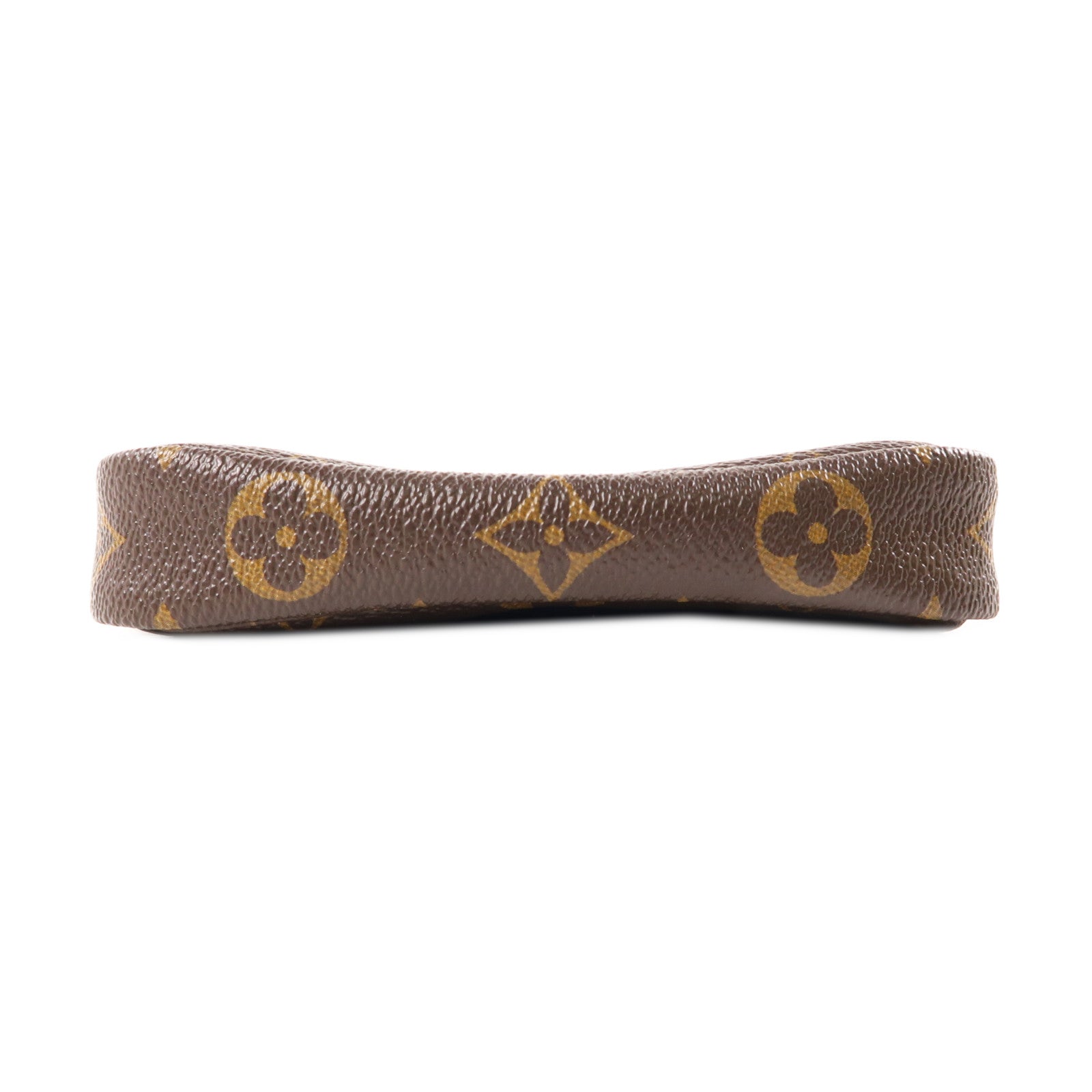 LOUIS VUITTON Monogram Mini Pochette Accessoires金扣手挽袋棕色