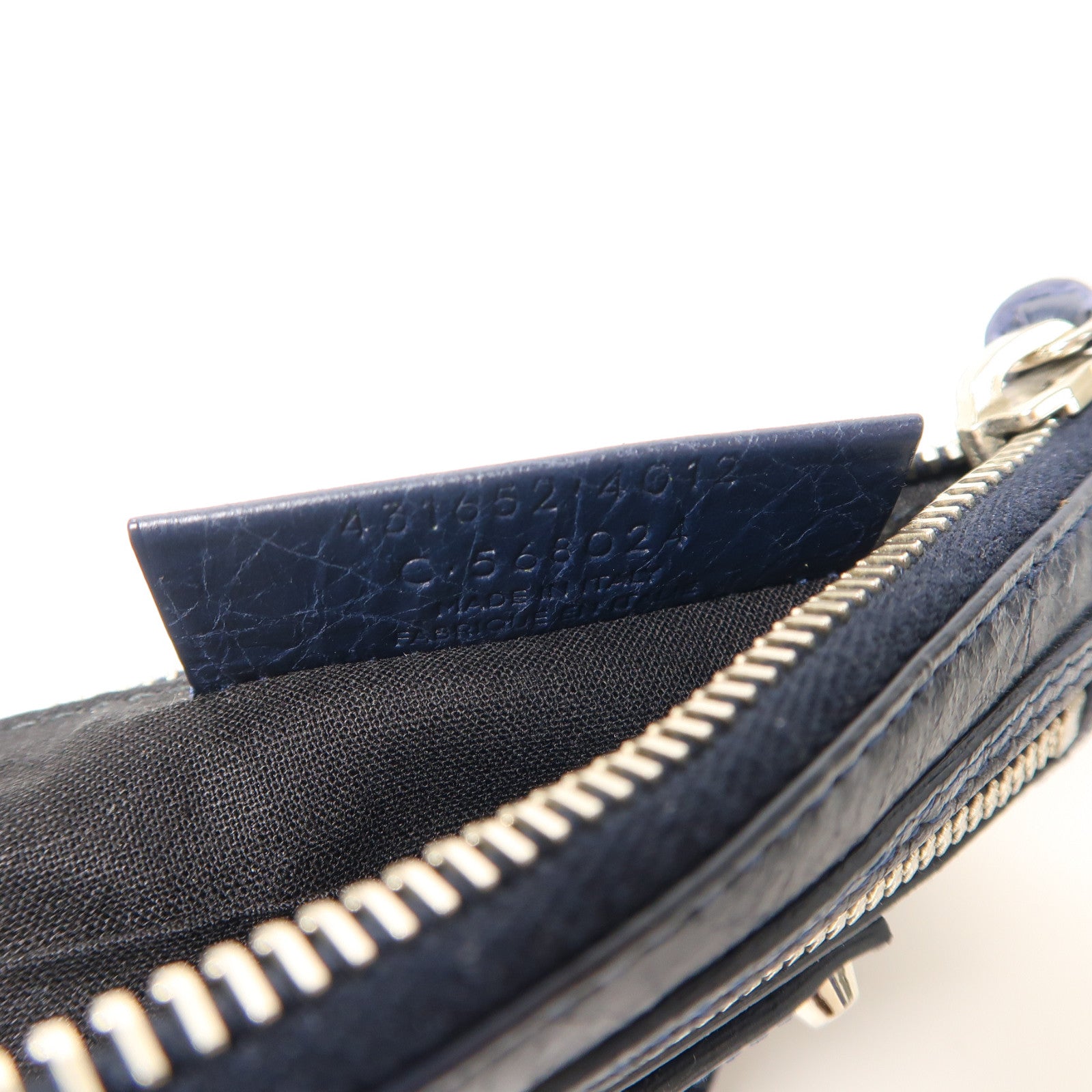 BALENCIAGA 牛皮皮革Coin Case銀扣零錢包藍色