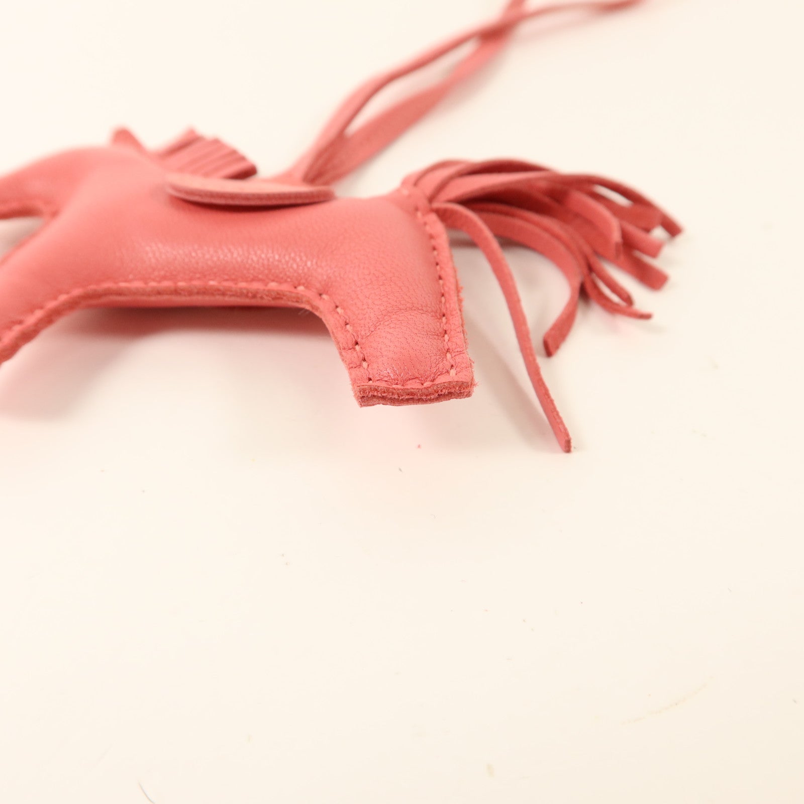 HERMES Milo皮革Rodeo PM掛飾Rose Azalee