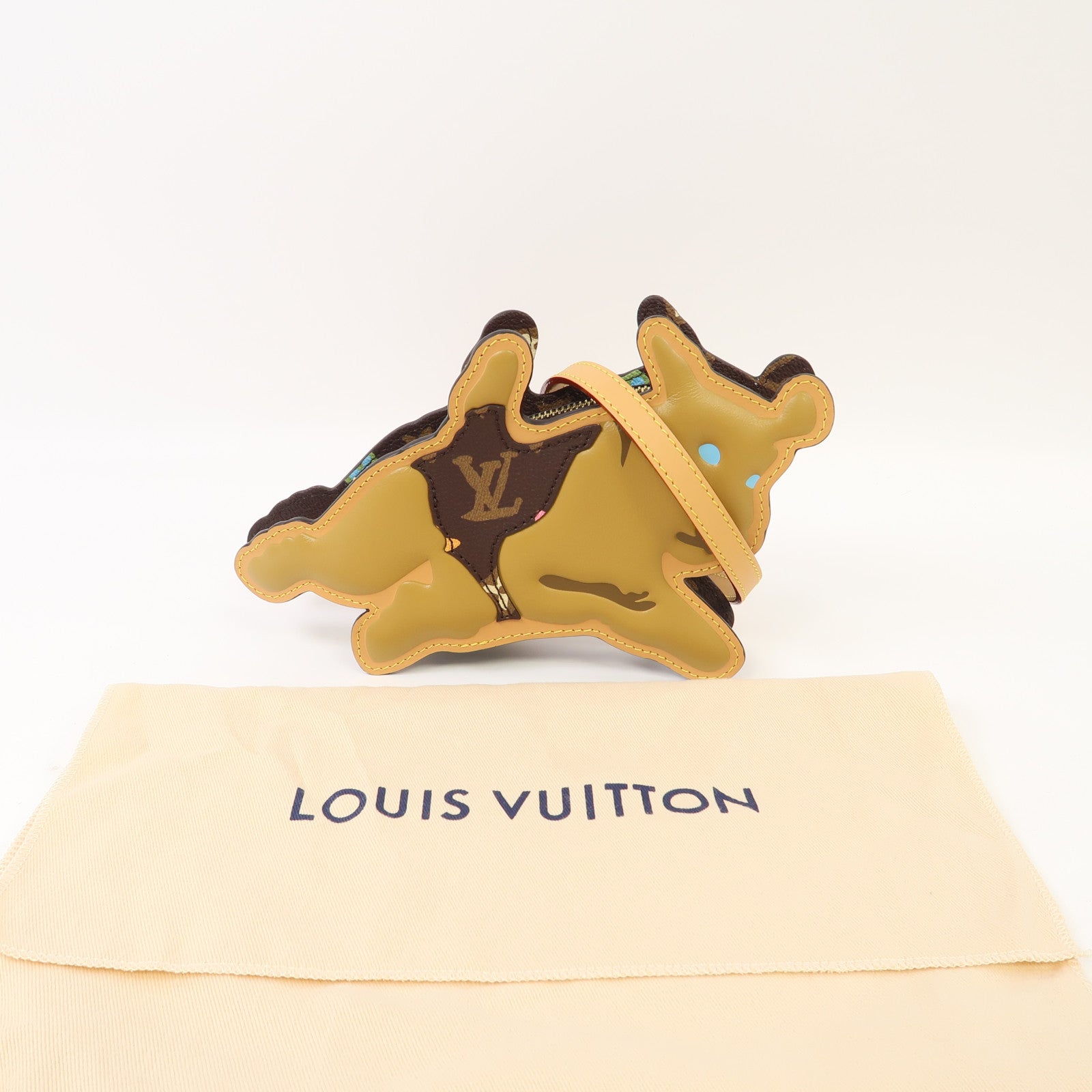 LOUIS VUITTON Monogram Craggy Dog On Strap金扣肩背袋啡色