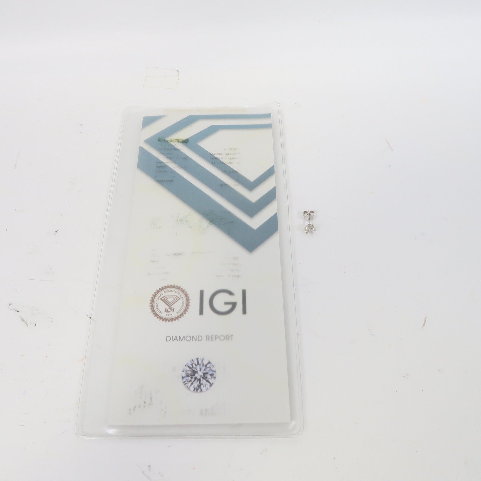 JEWELRY 18K白金Diamond Earring鑽石耳環銀色
