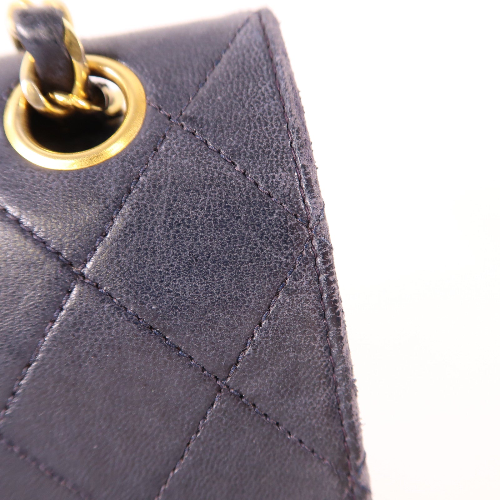 CHANEL 羊皮皮革Vintage Chain Shoulder金扣鏈帶肩背袋