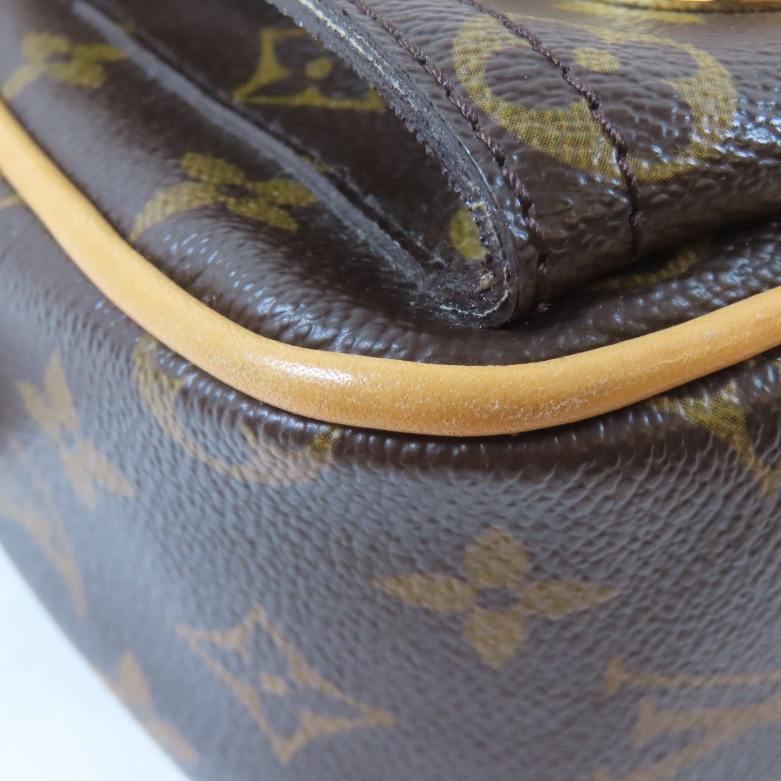LOUIS VUITTON Monogram Hudson PM金扣肩背袋啡色