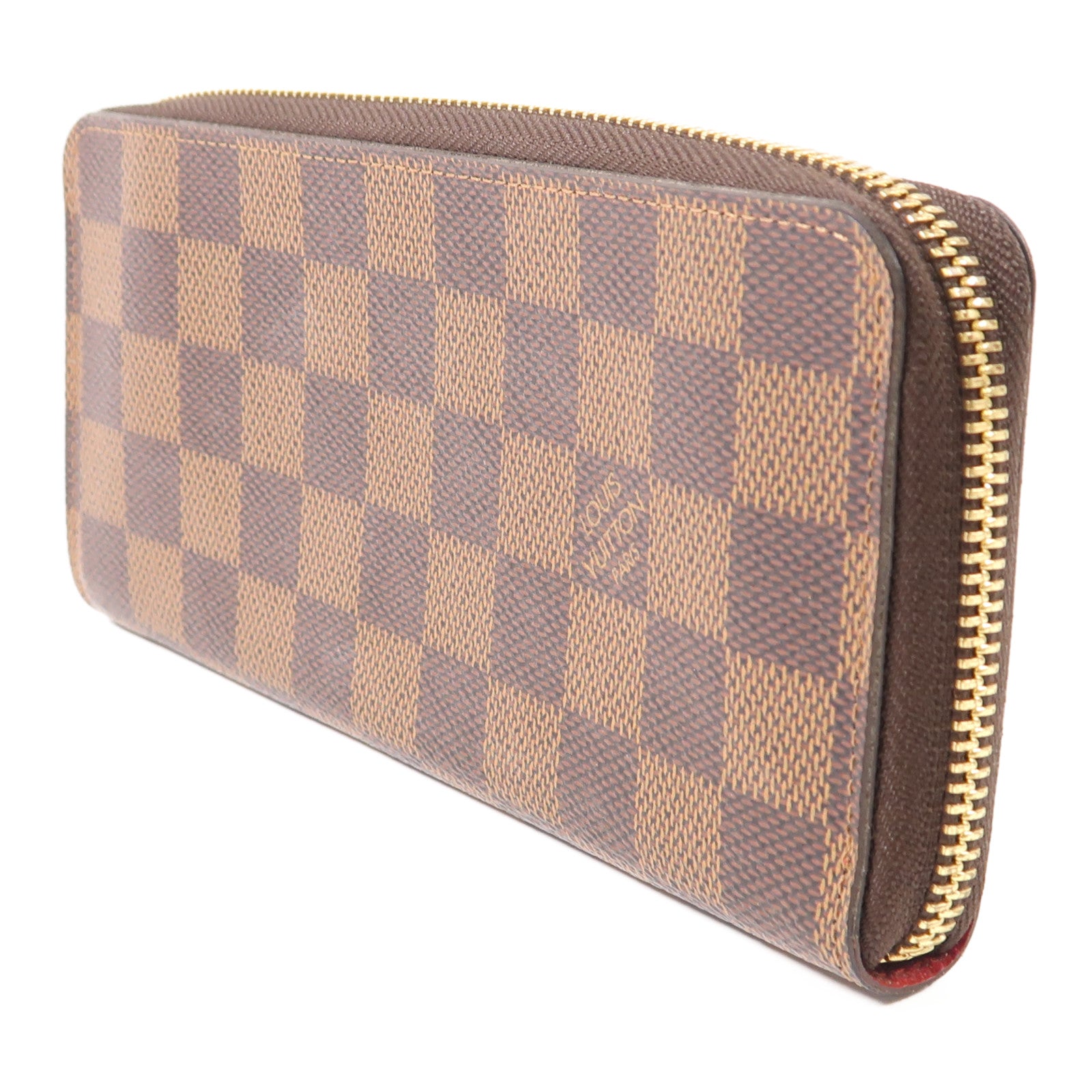 LOUIS VUITTON Damier Clemence Wallet金扣長錢包