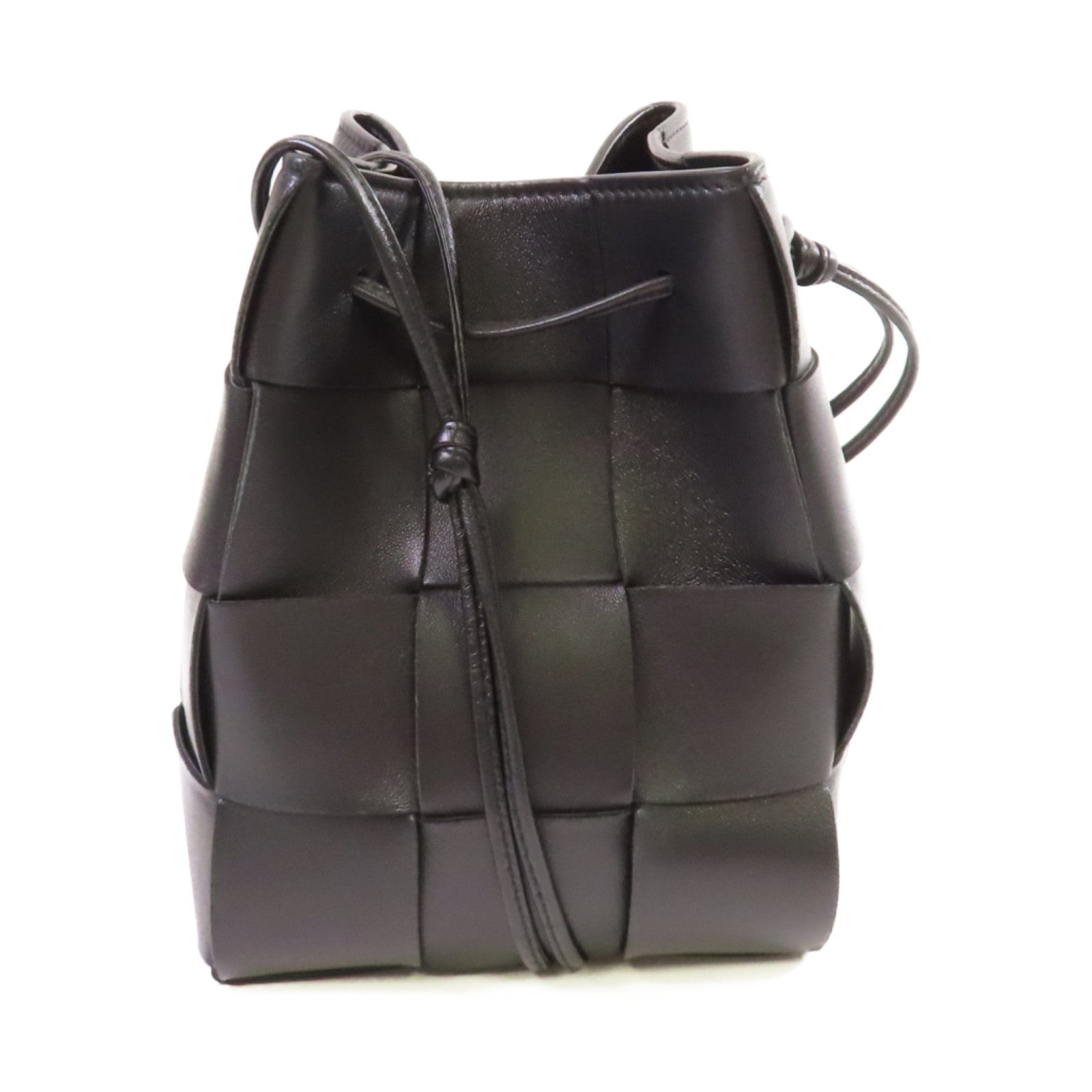 BOTTEGA VENETA 【激減優惠】織紋皮革Small Cassette Cross-Body Bucket Shoulder Bag肩背袋黑色