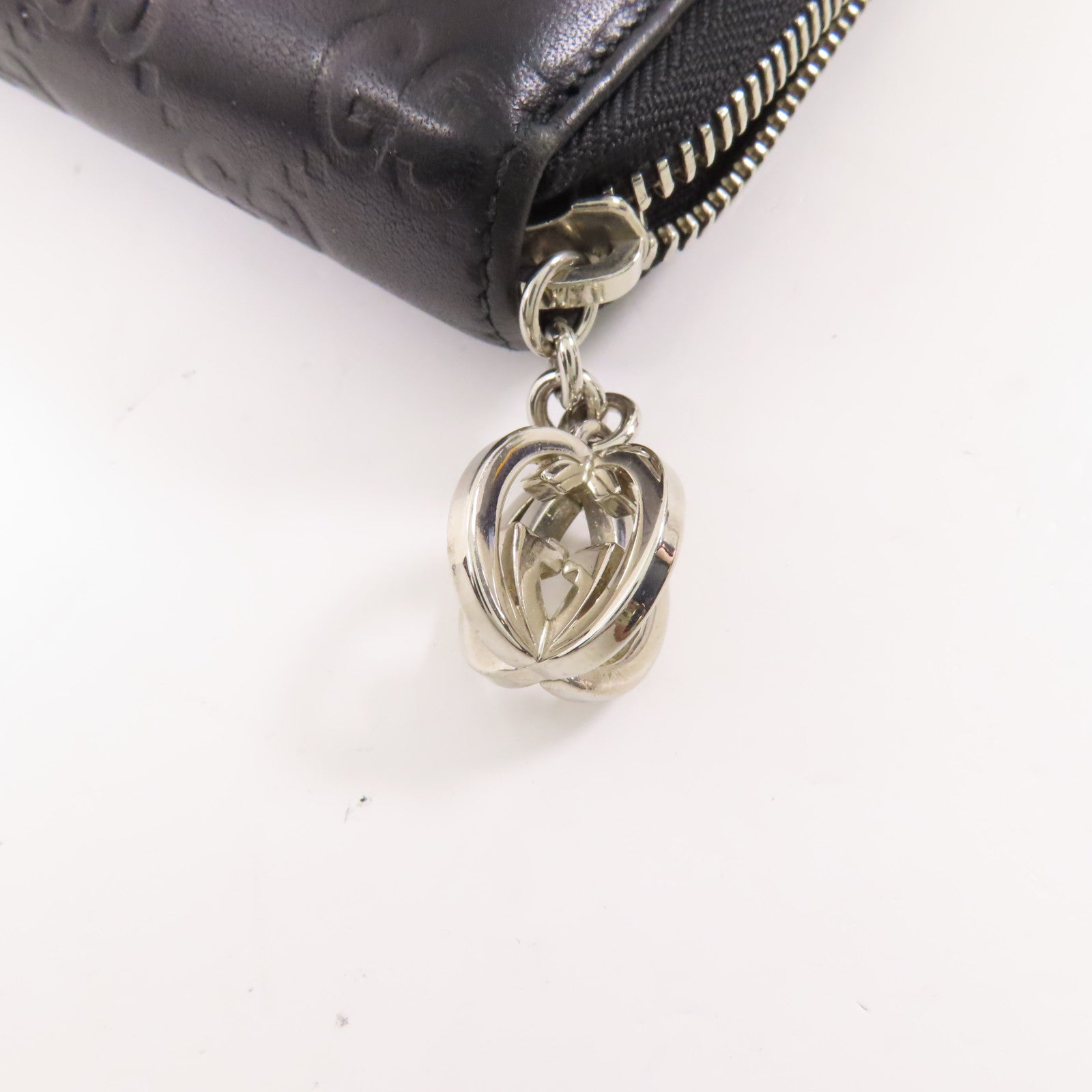 GUCCI GG SHW Zipper Long Wallet 233025 Calfskin Leather Black