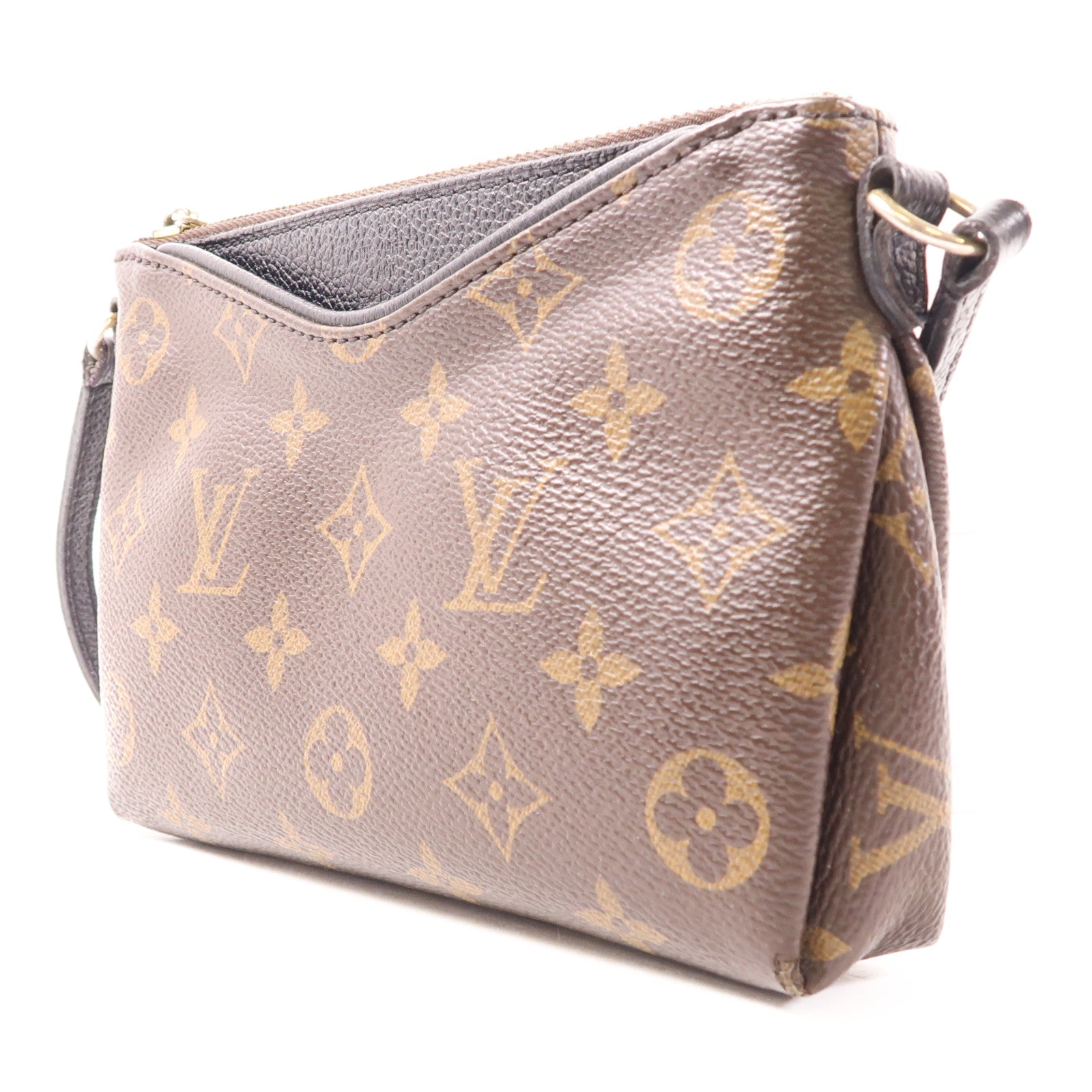 LOUIS VUITTON LV GHW Pallas Clutch Shoulder Bag M41639 Monogram Brown/Black