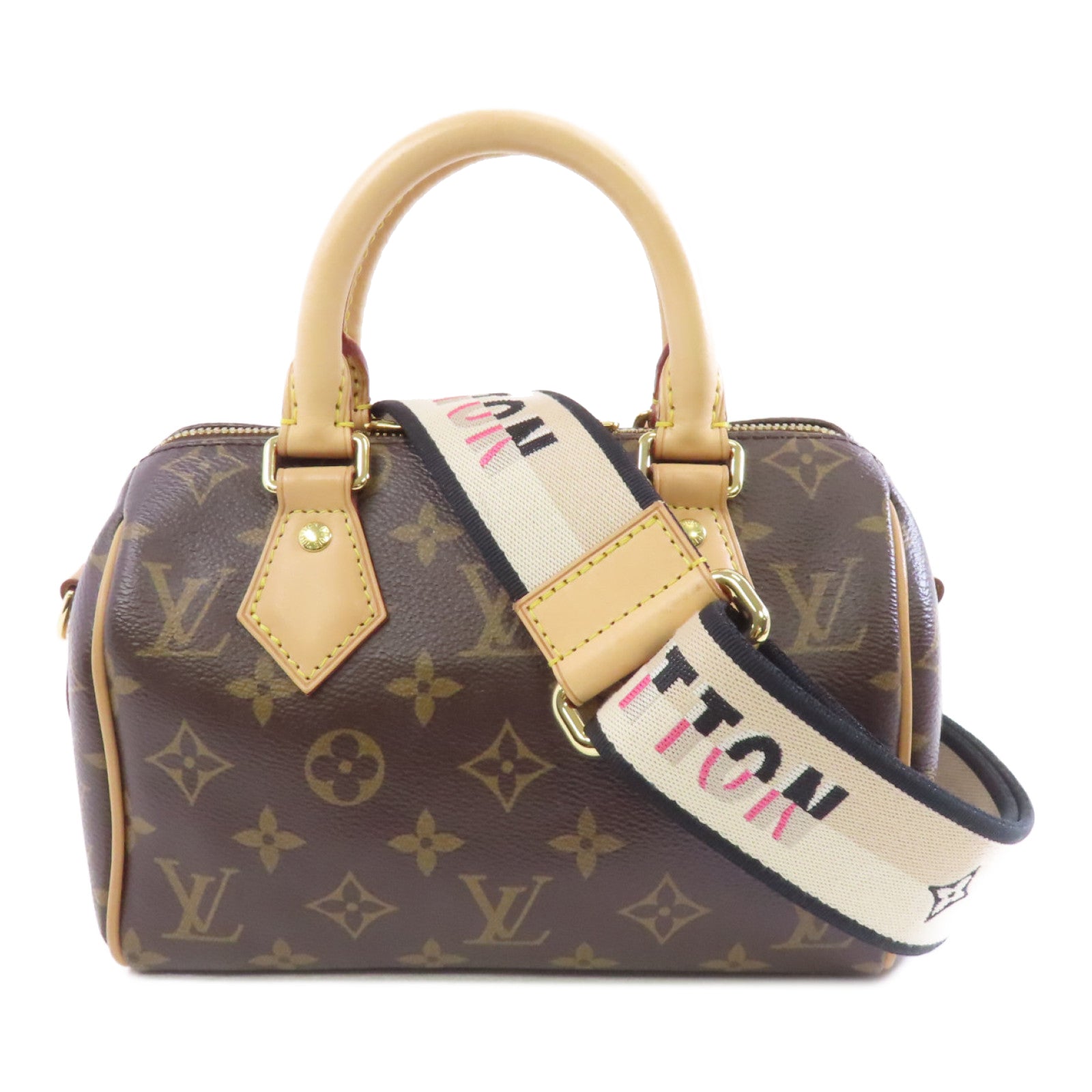 LOUIS VUITTON Monogram Speedy 20金扣手挽肩背兩用袋啡色