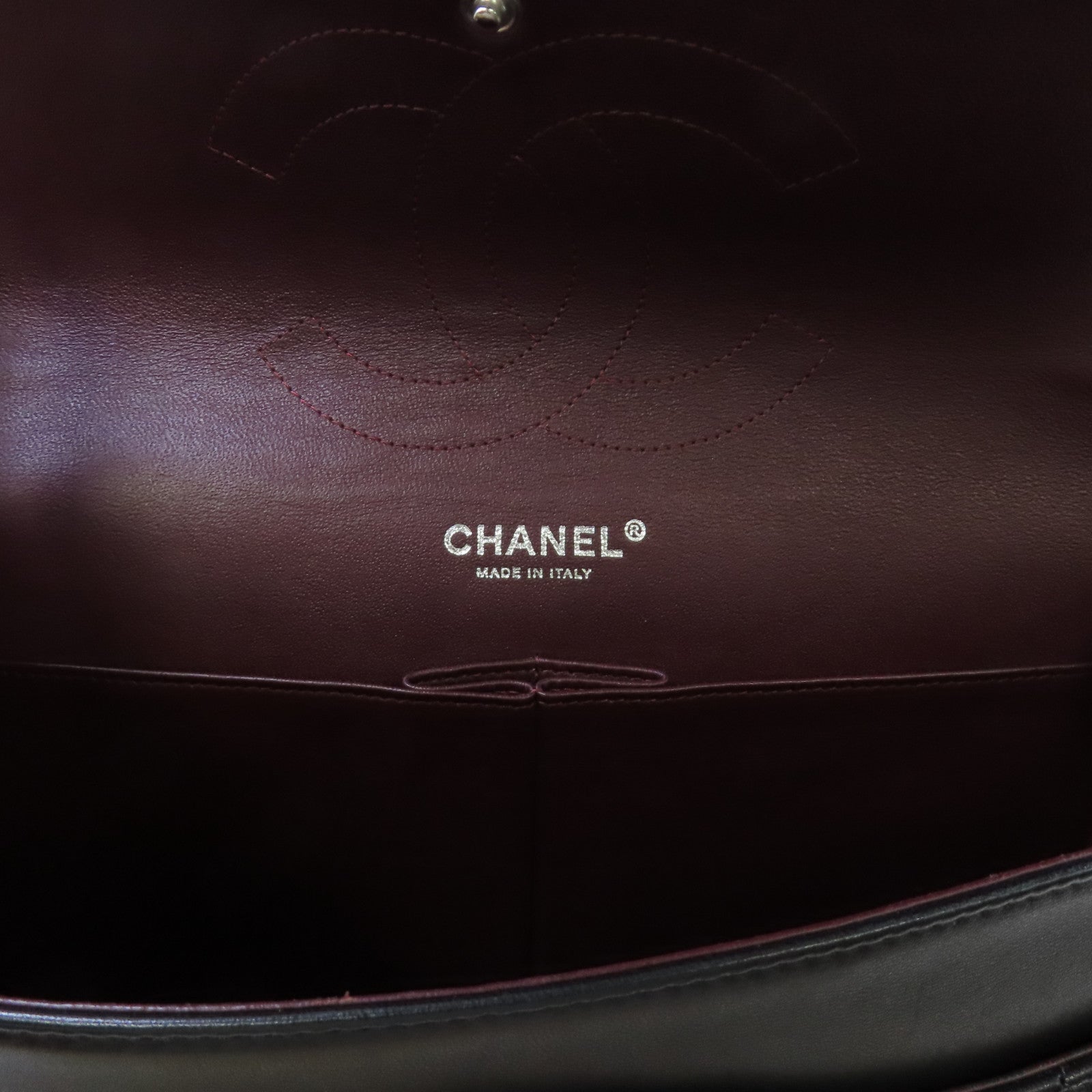 CHANEL 菱格羊皮皮革Classic Jumbo Chain Shoulder Bag銀扣鏈帶肩背袋黑色
