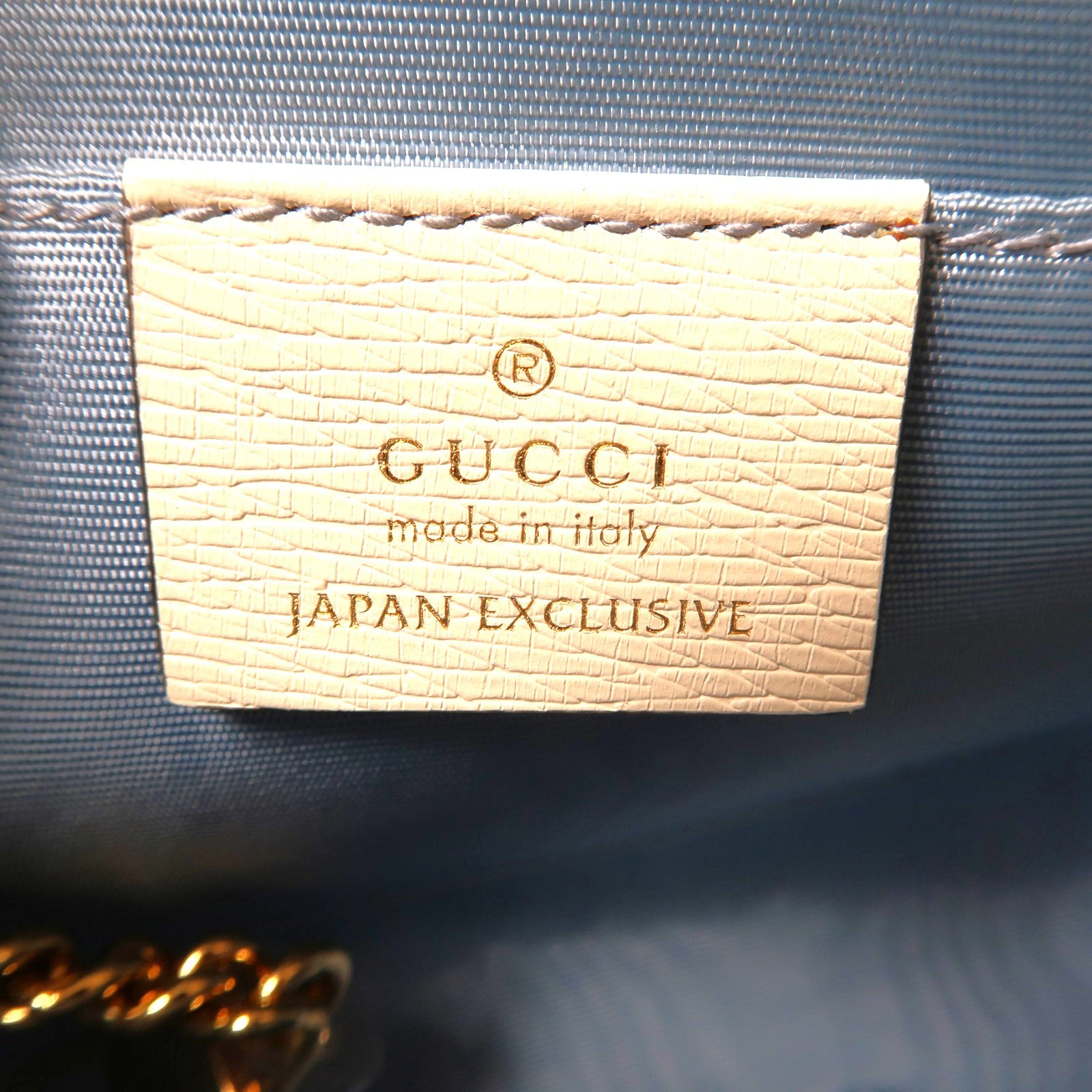 GUCCI 塗層帆布One Shoulder金扣肩背袋綠色/米色