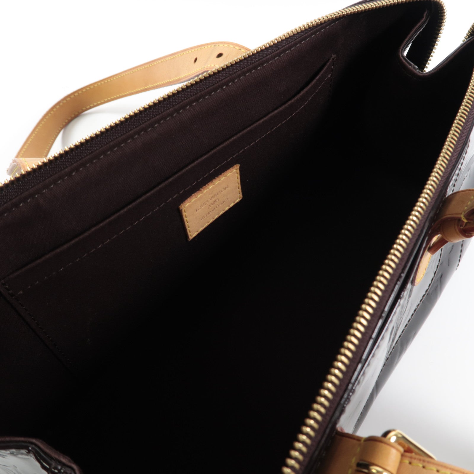 LOUIS VUITTON Vernis Rosewood Avenue金扣手挽袋紅色