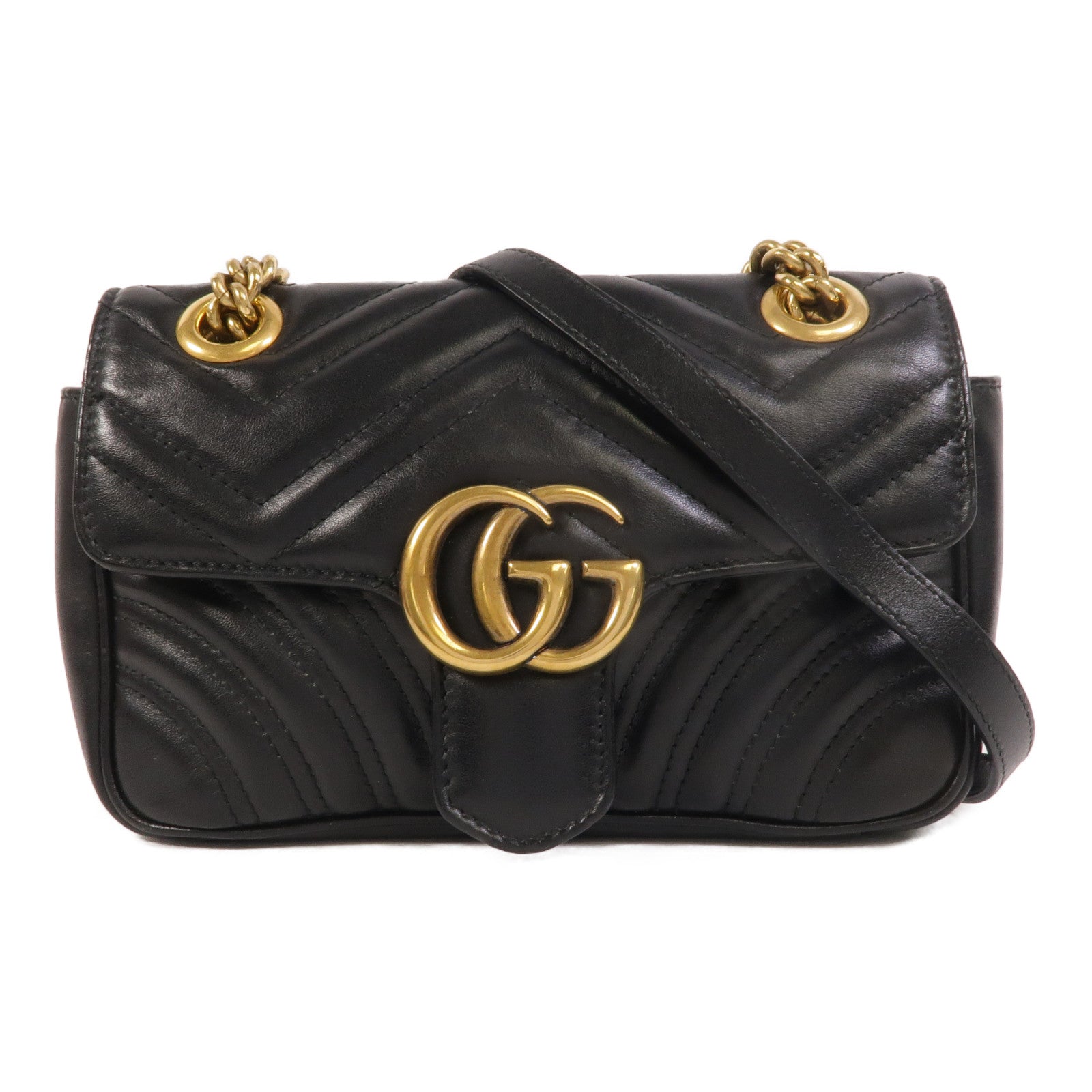 GUCCI 牛皮皮革GG Marmont Small鏈帶肩背袋