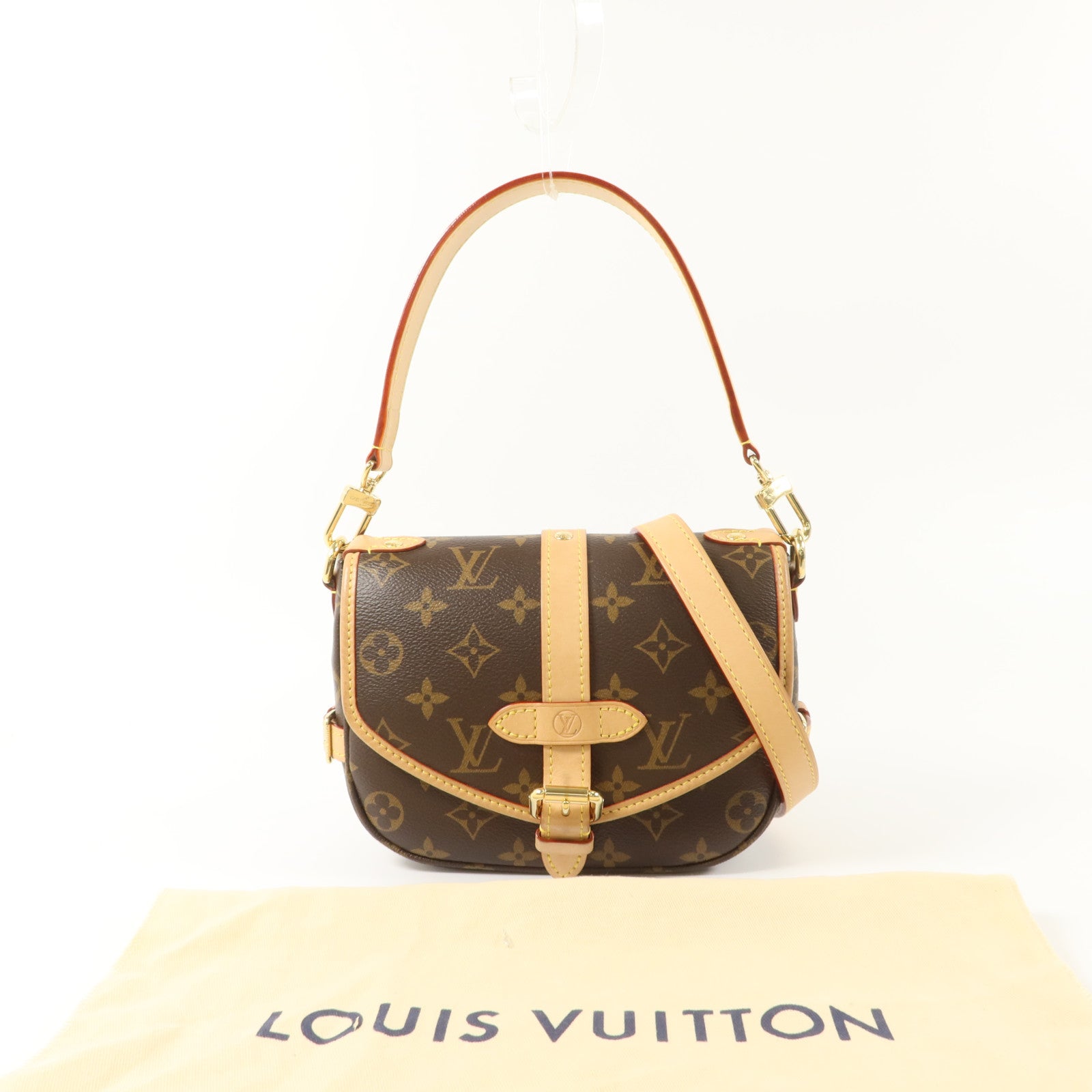 LOUIS VUITTON Monogram Saumur BB金扣手挽肩背兩用袋