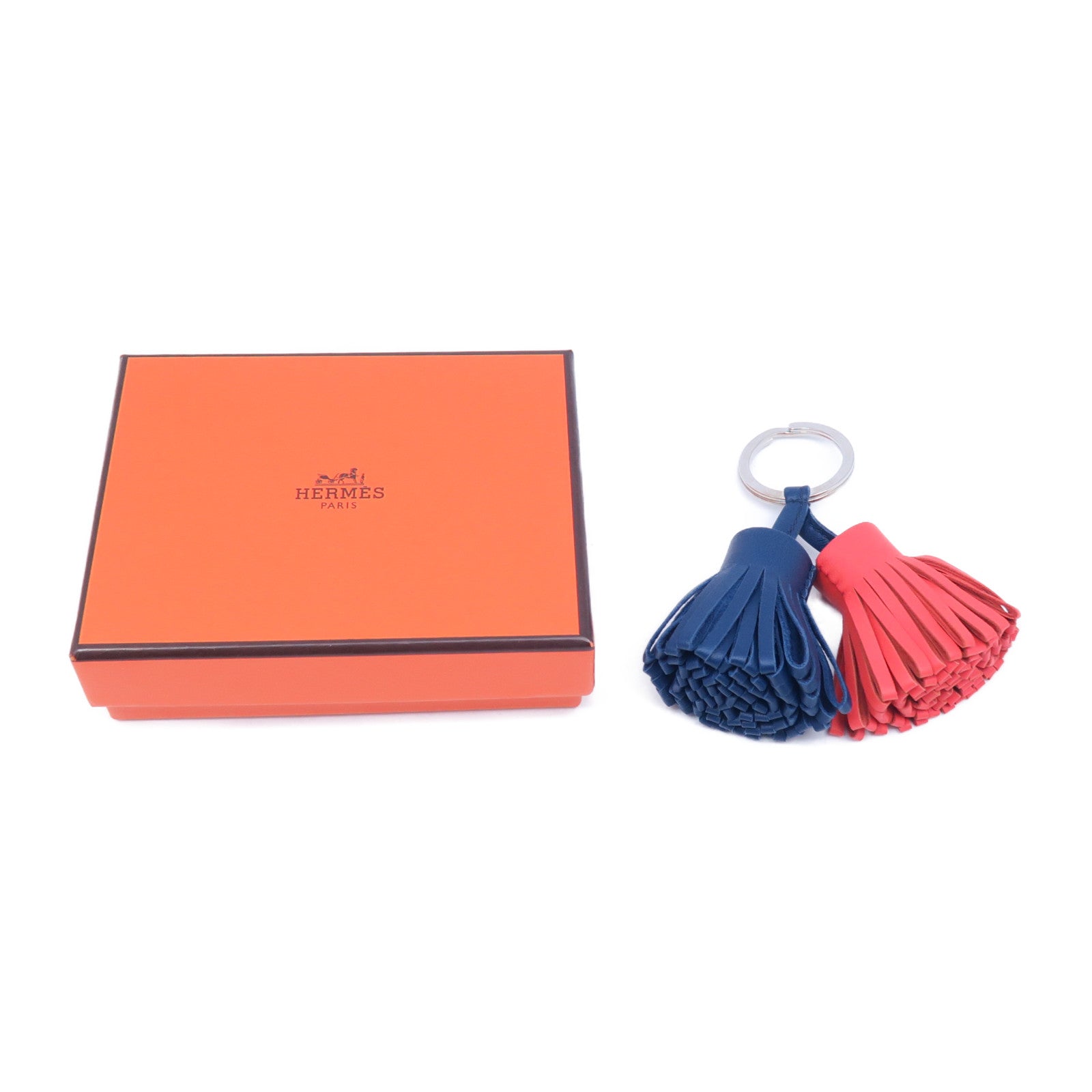 HERMES 【激減優惠】Swift皮革Duo Carmen掛飾橙色/藍色