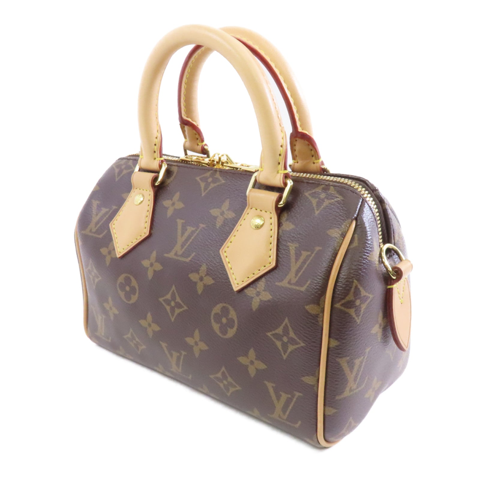 LOUIS VUITTON Monogram Speedy 20金扣手挽肩背兩用袋啡色