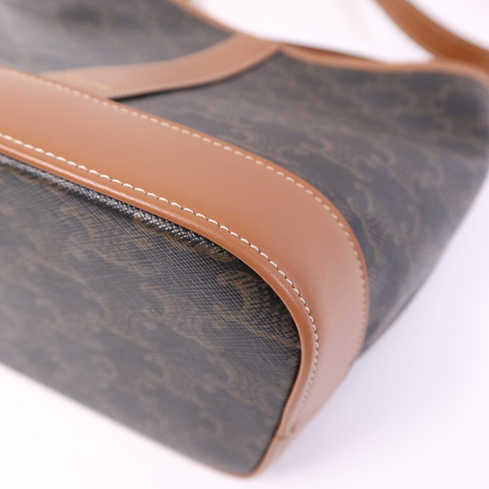 CELINE 塗層帆布Triomphe Bucket Small金扣肩背袋
