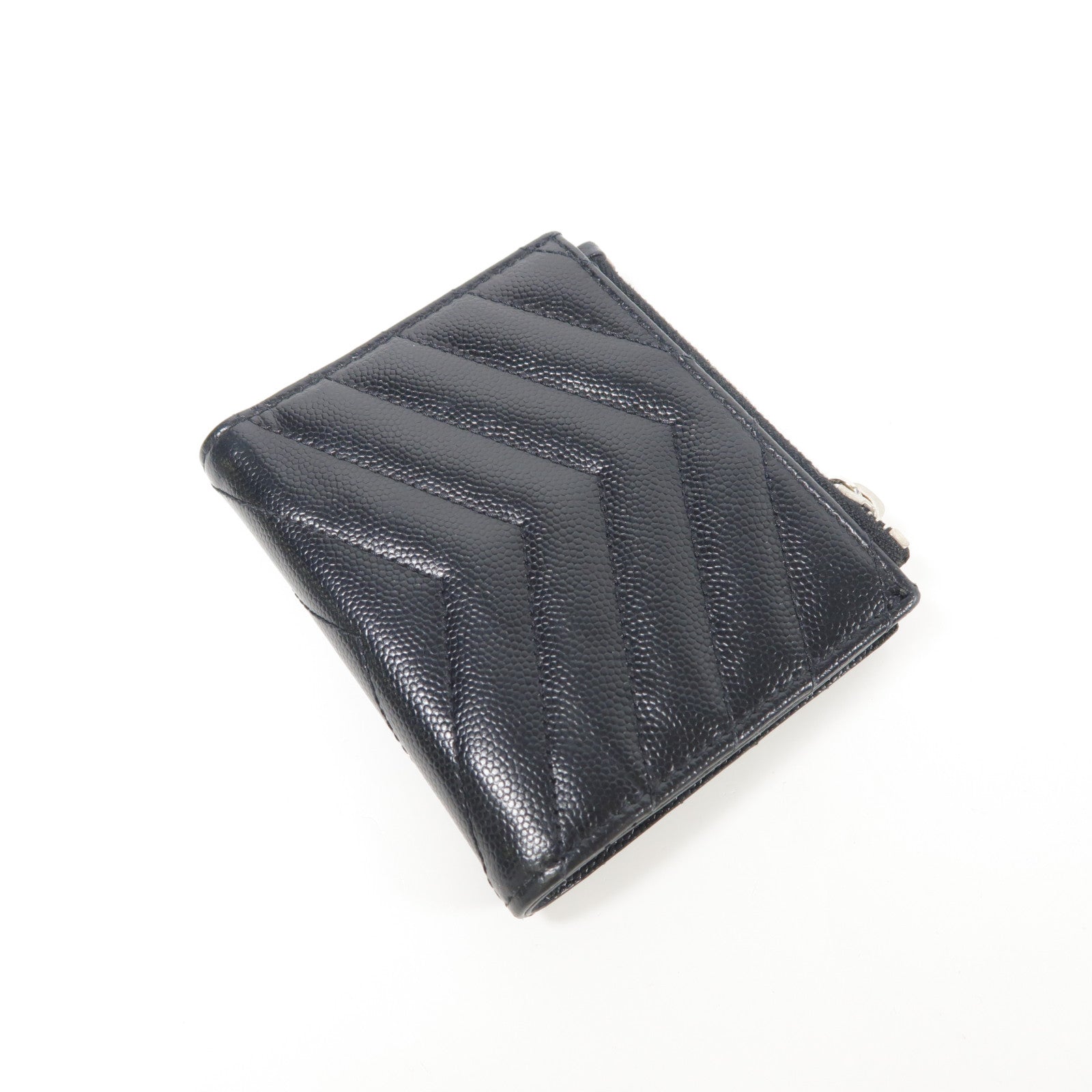 YVES SAINT LAURENT 牛皮皮革Wallet銀扣錢包