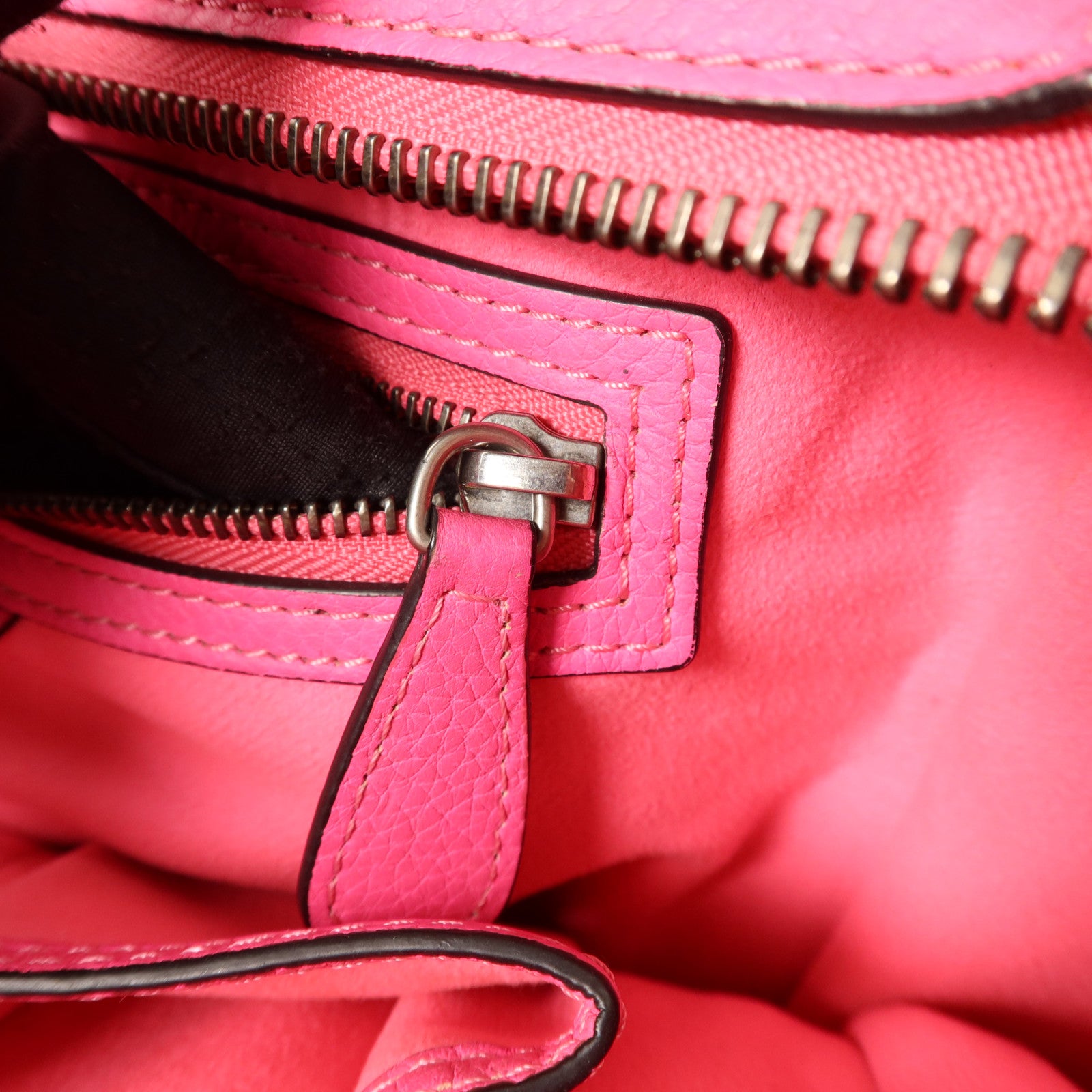 CELINE 牛皮皮革Mini Luggage銀扣手挽袋