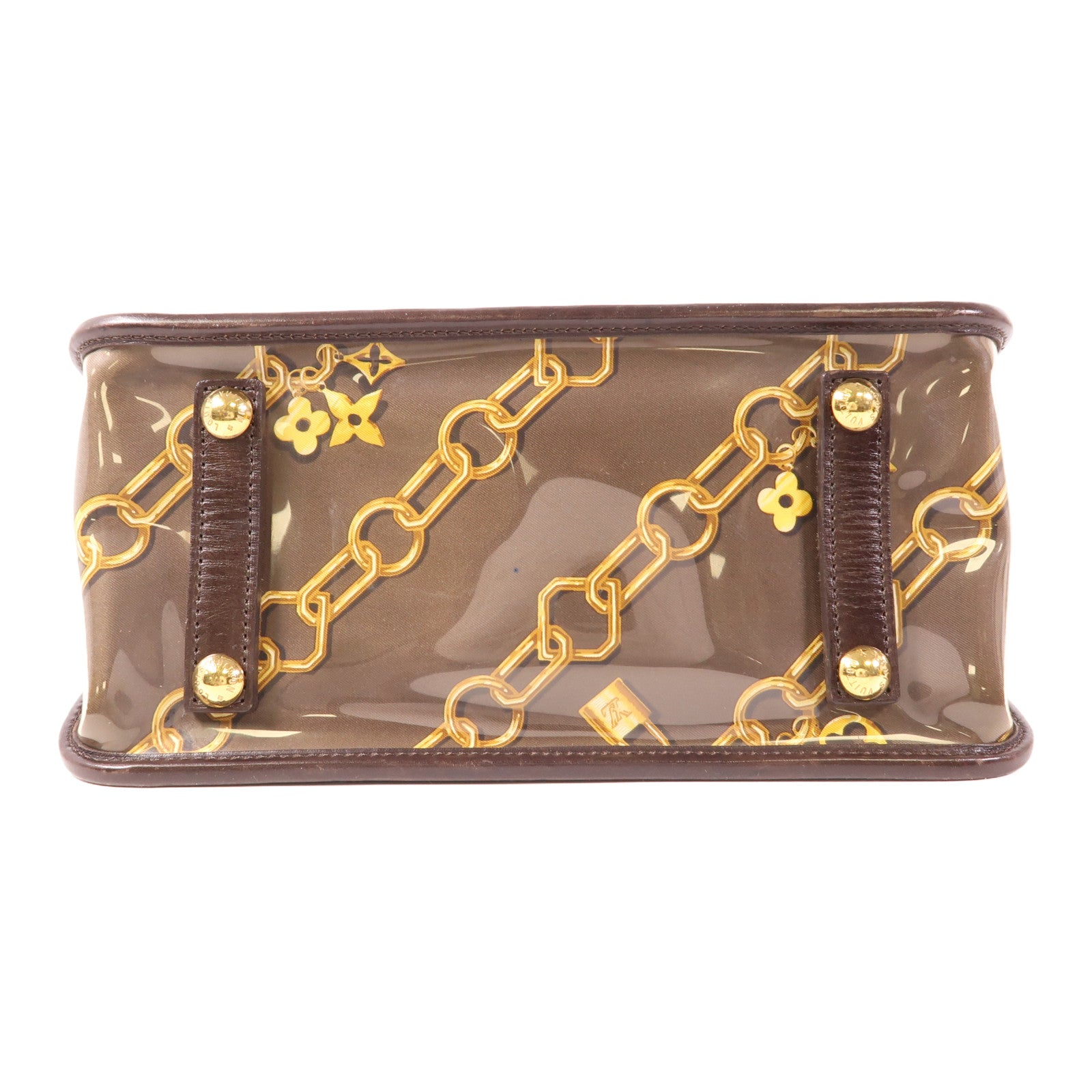 LOUIS VUITTON 牛皮皮革/PVC Cabas Charms Rare金扣肩背袋