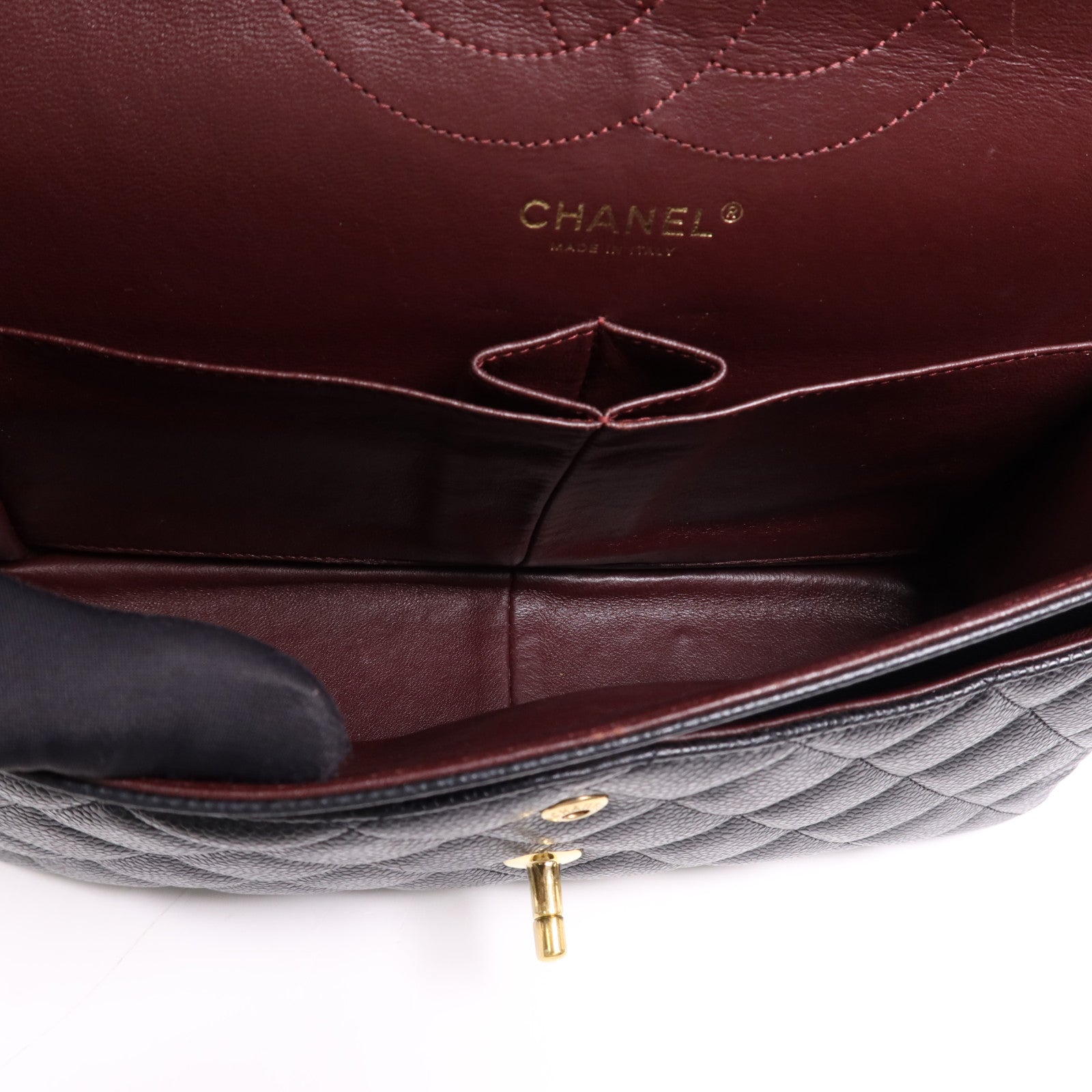 CHANEL 牛皮皮革Large Classic金扣鏈帶肩背袋