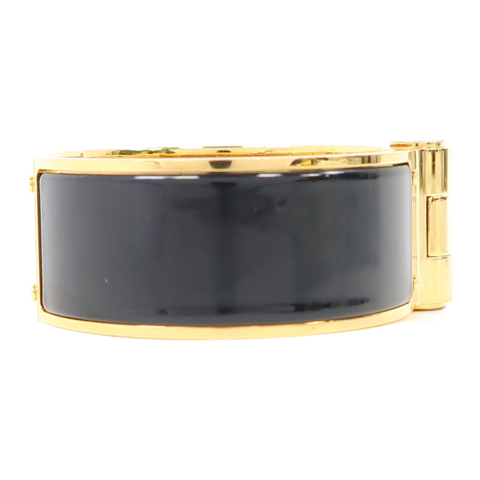 HERMES 【激減優惠】金屬Charniere Narrow Bangle手鐲黑色