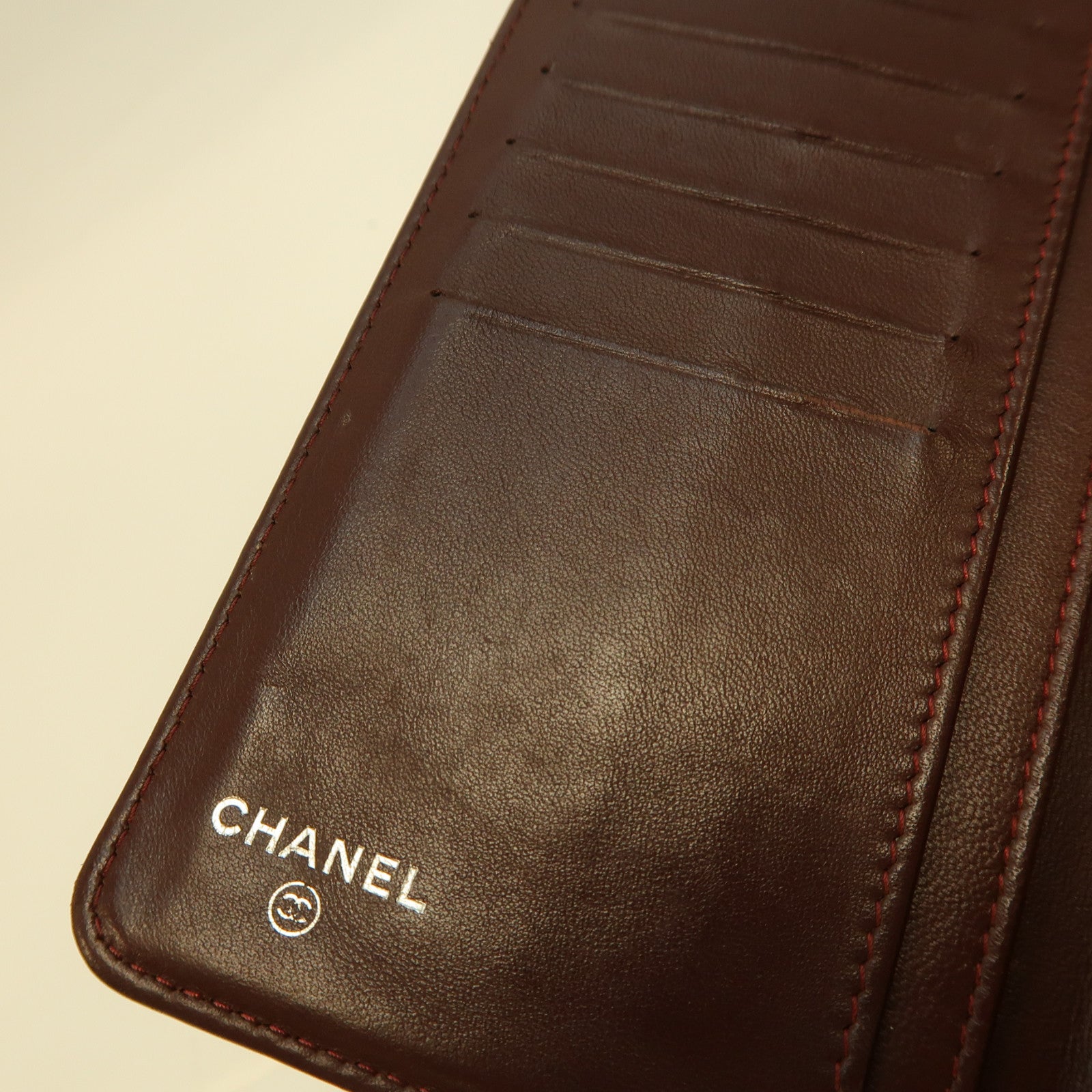 CHANEL 菱格羊皮皮革Long Wallet銀扣長錢包黑色