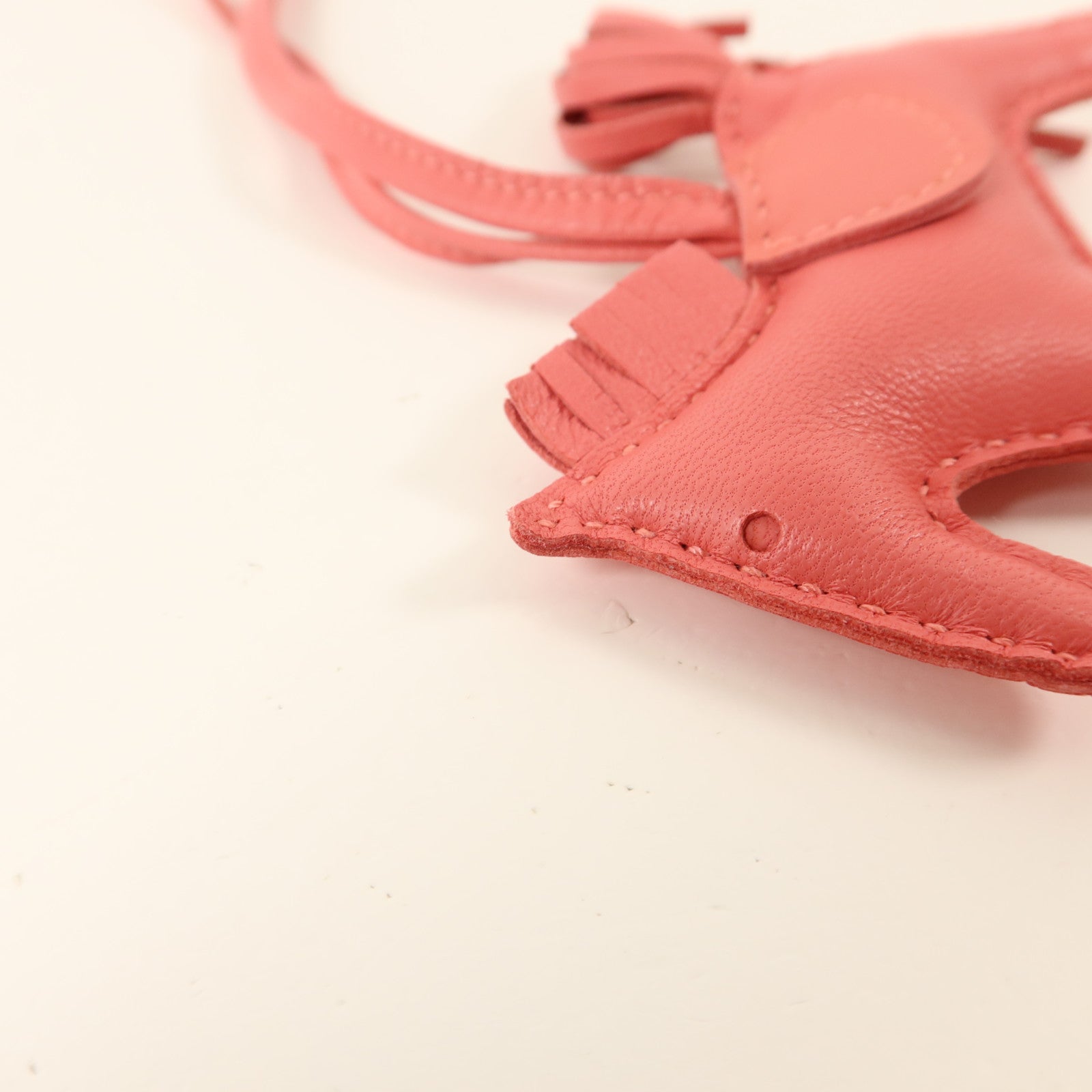 HERMES Milo皮革Rodeo PM掛飾Rose Azalee