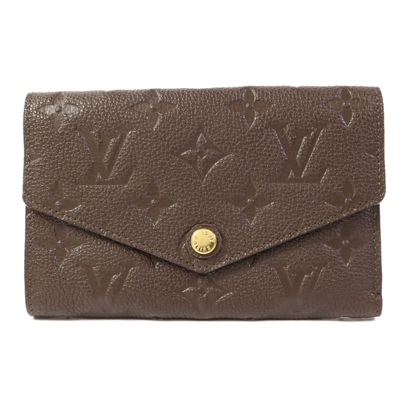 LOUIS VUITTON Monogram Empreinte Compact Curieuse Trifold Wallet金扣錢包