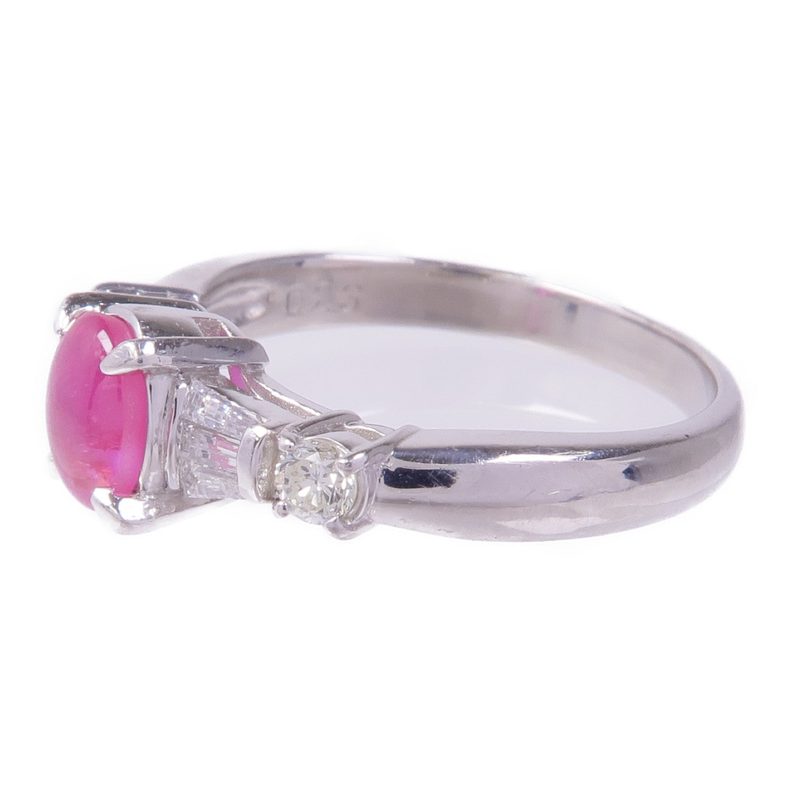 JEWELRY PT900鉑金Star Ruby Diamond Ring星光紅寶石/鑽石戒指US#5.75