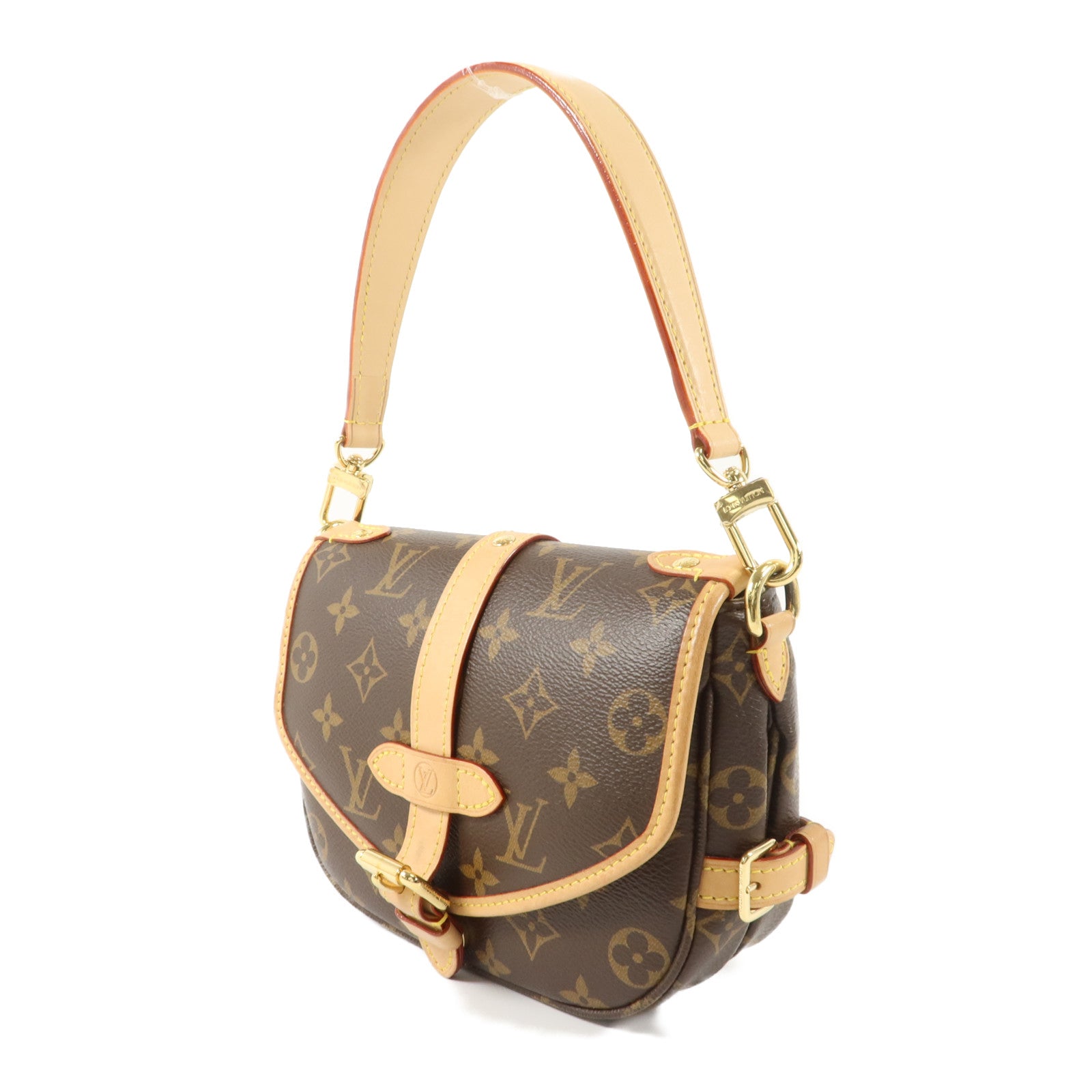 LOUIS VUITTON Monogram Saumur BB金扣手挽肩背兩用袋